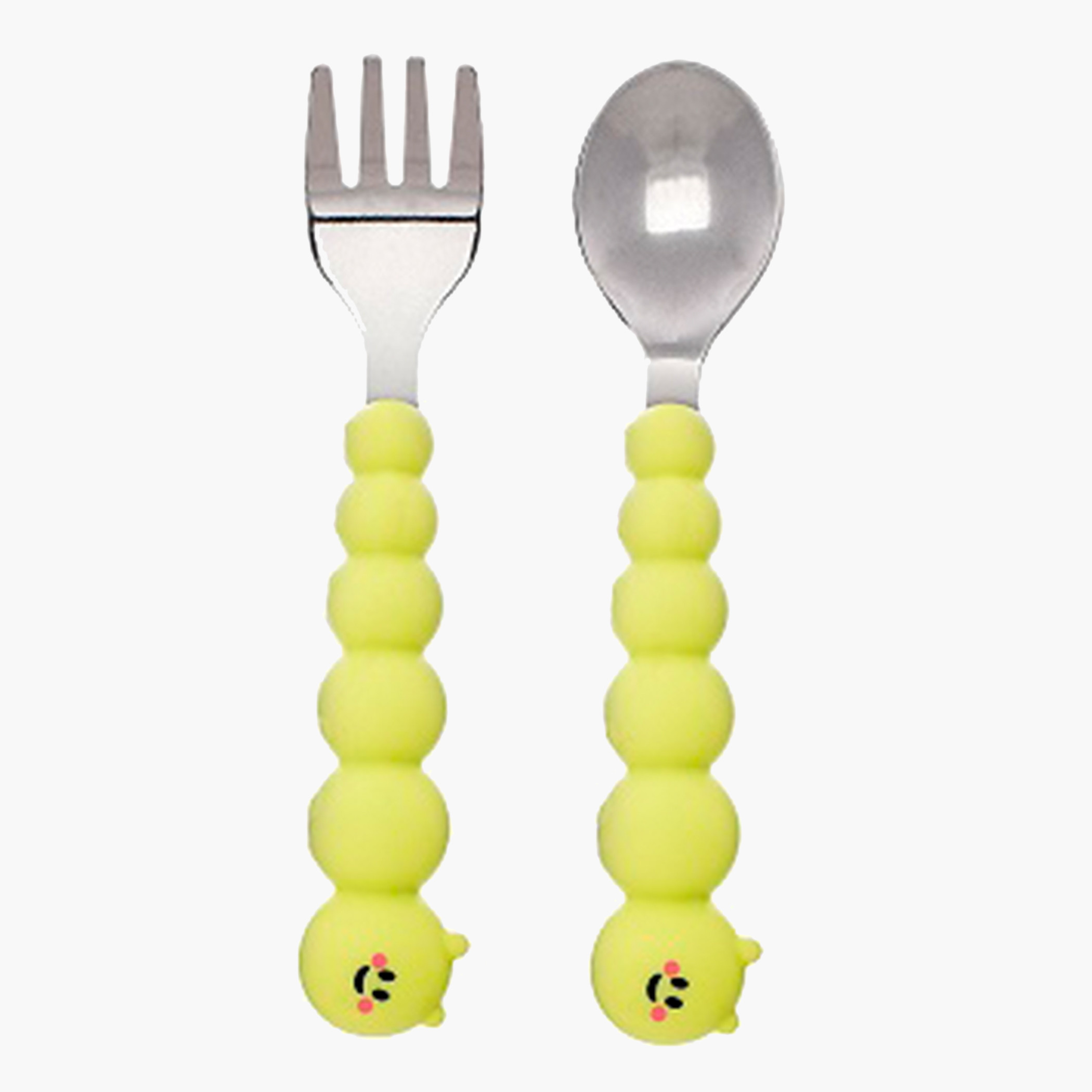 Melii Silicone Caterpillar Spoon and Fork Set-baby-feeding-mealtimeessentials-image-2