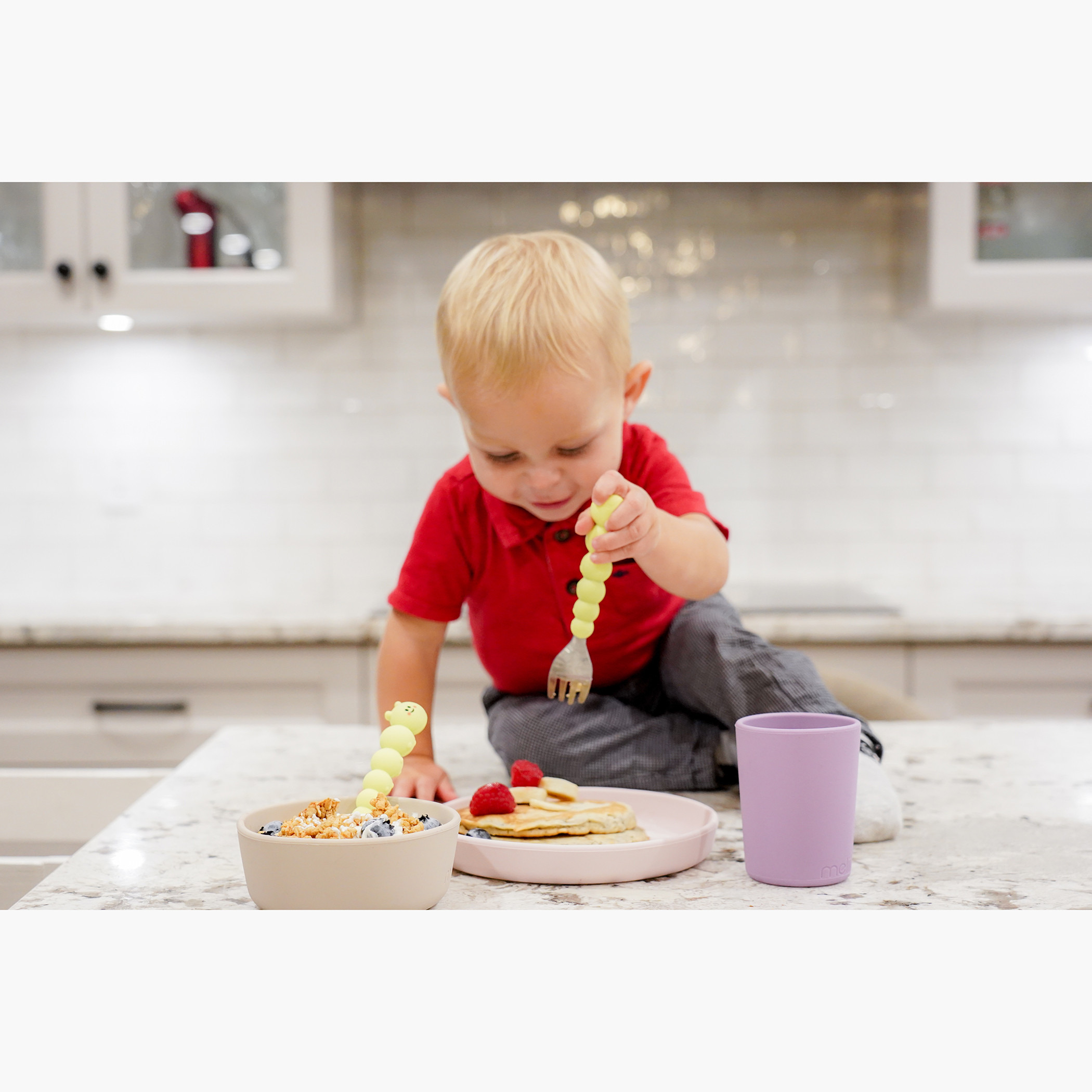Melii Silicone Caterpillar Spoon and Fork Set-baby-feeding-mealtimeessentials-image-7