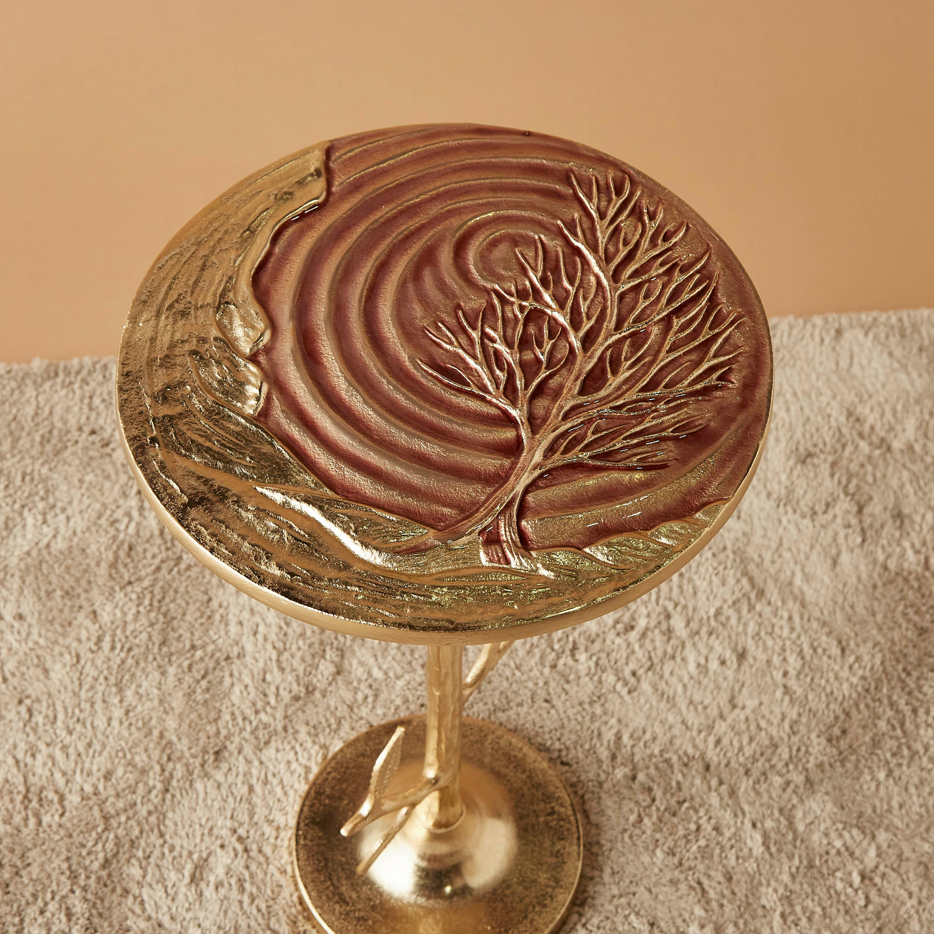 Metal Top Accent Table with Pedestal Base - 32x32x55 cm-furniture-livingroom-sideandendtables-image-3
