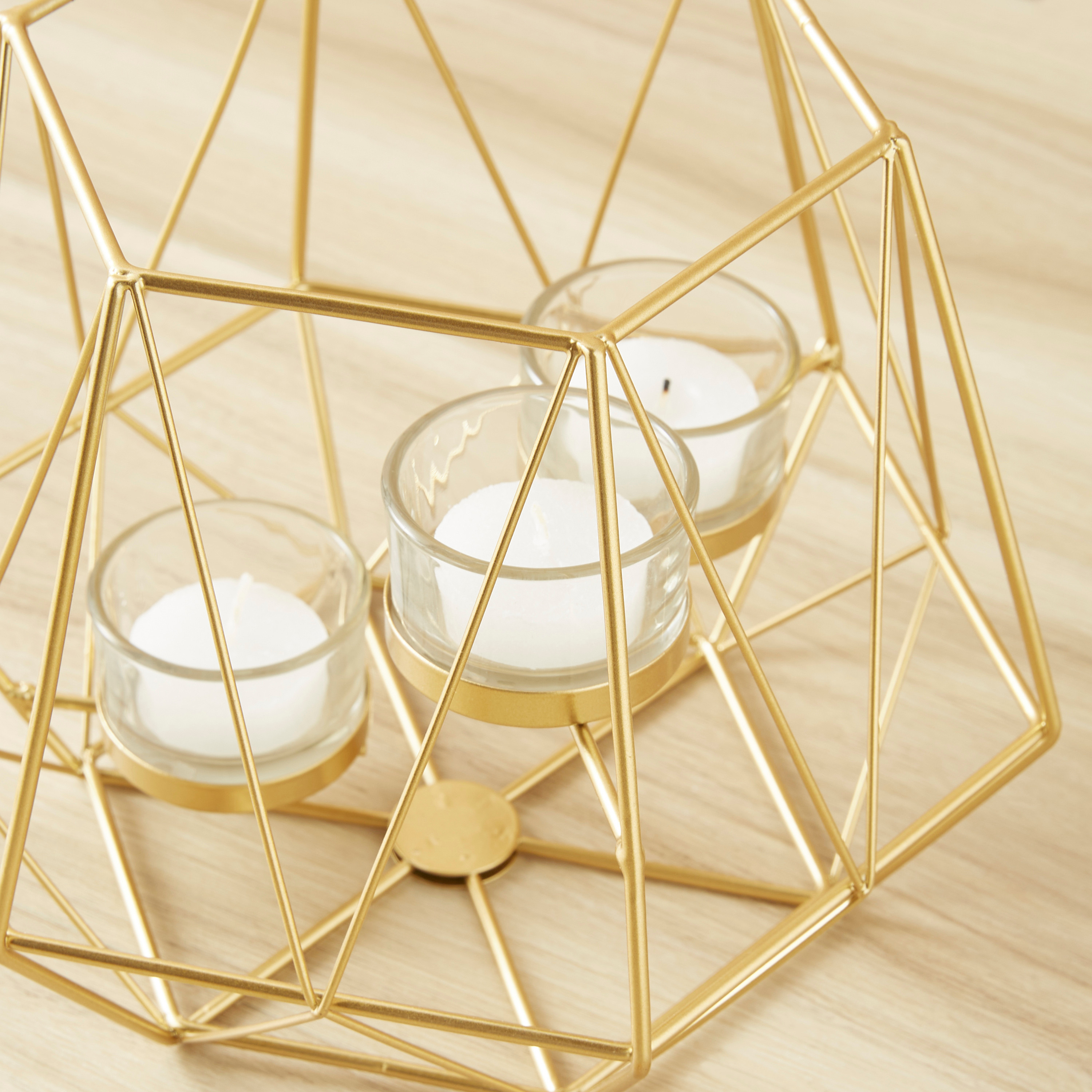Metallic 3-Tealight Candleholder - 17 cms-household-decor-candleholdersandlanterns-image-3