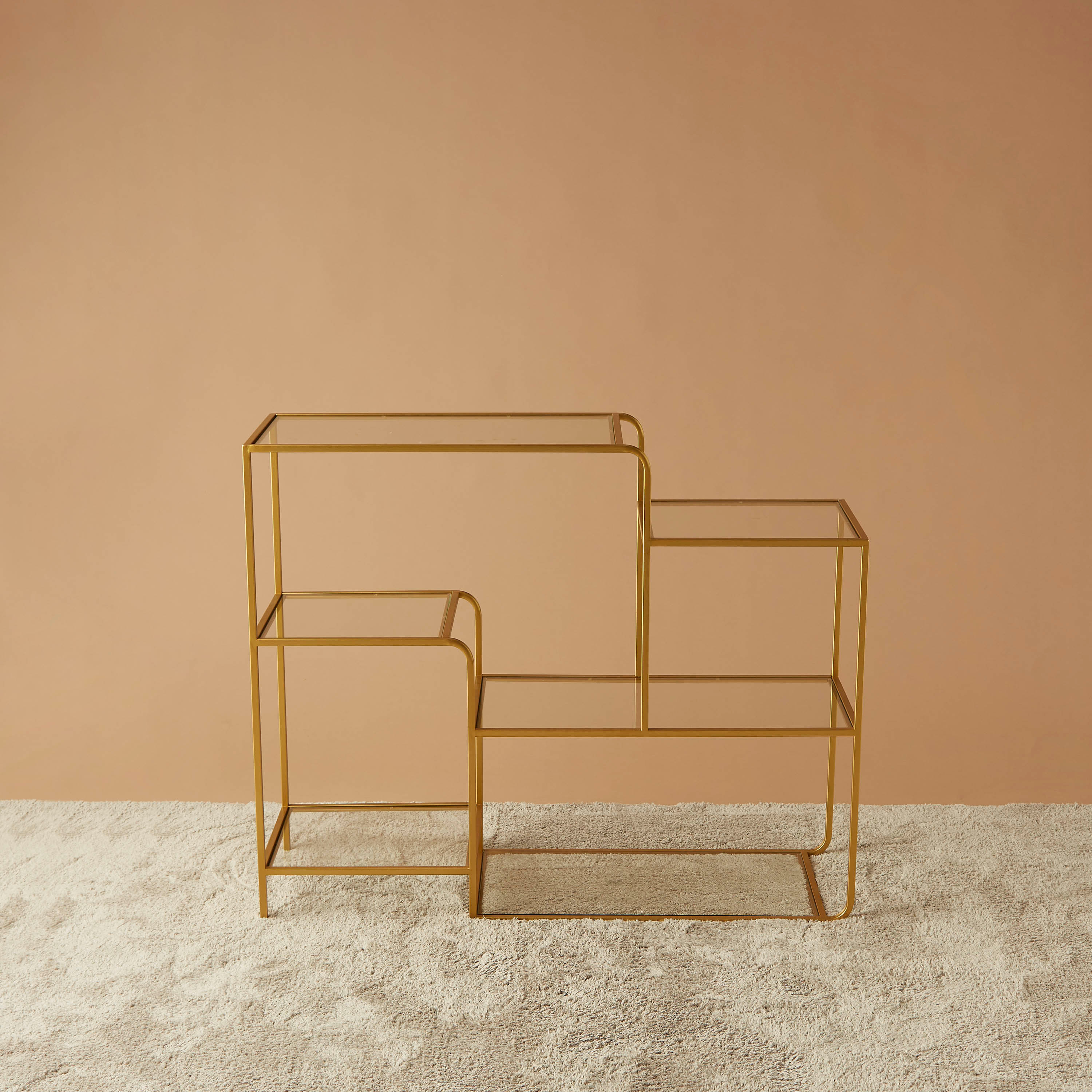 Rectangular Glass Top Console Table - 110x35x90 cms-furniture-livingroom-consoletablesandmirrors-image-2