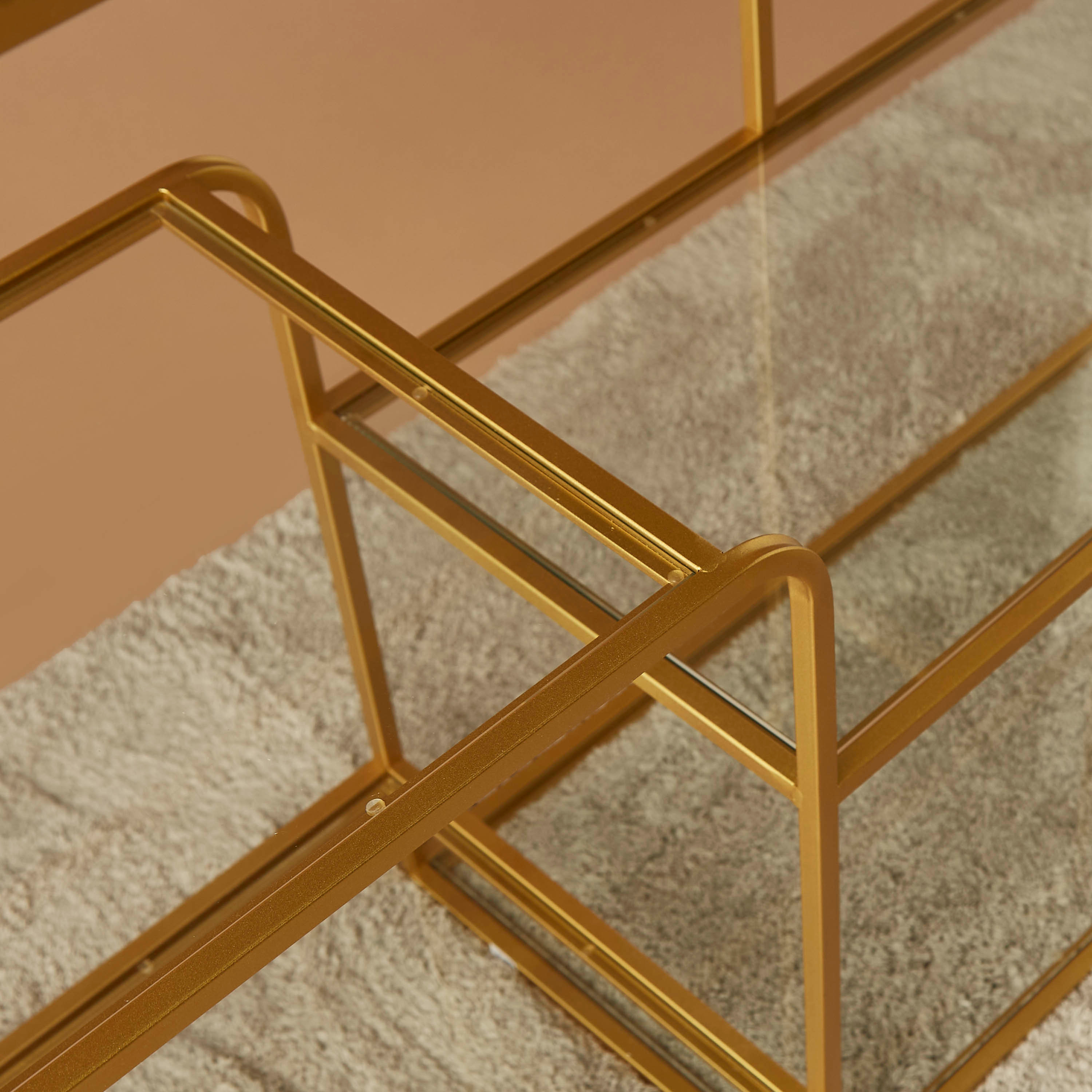 Rectangular Glass Top Console Table - 110x35x90 cms-furniture-livingroom-consoletablesandmirrors-image-3