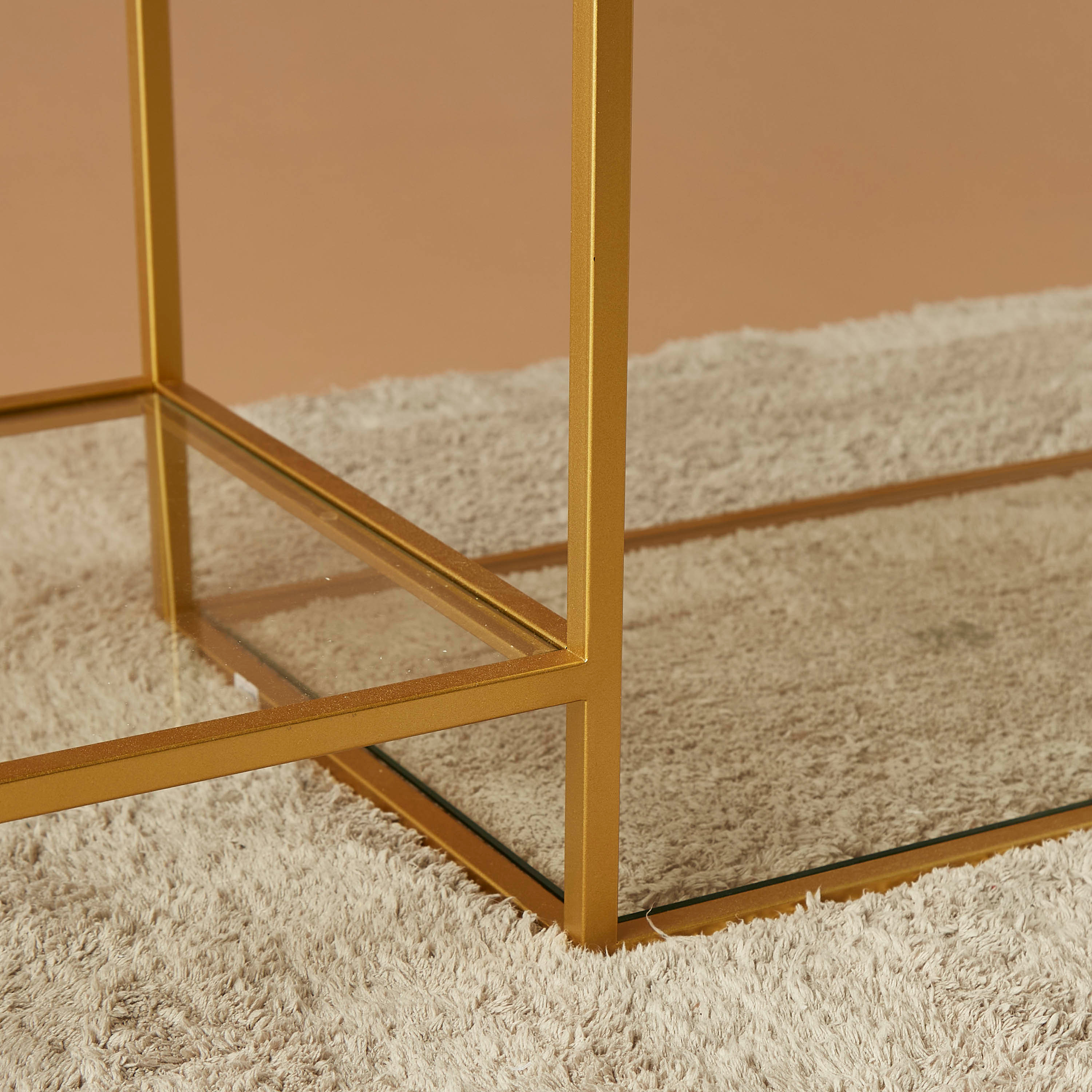 Rectangular Glass Top Console Table - 110x35x90 cms-furniture-livingroom-consoletablesandmirrors-image-4