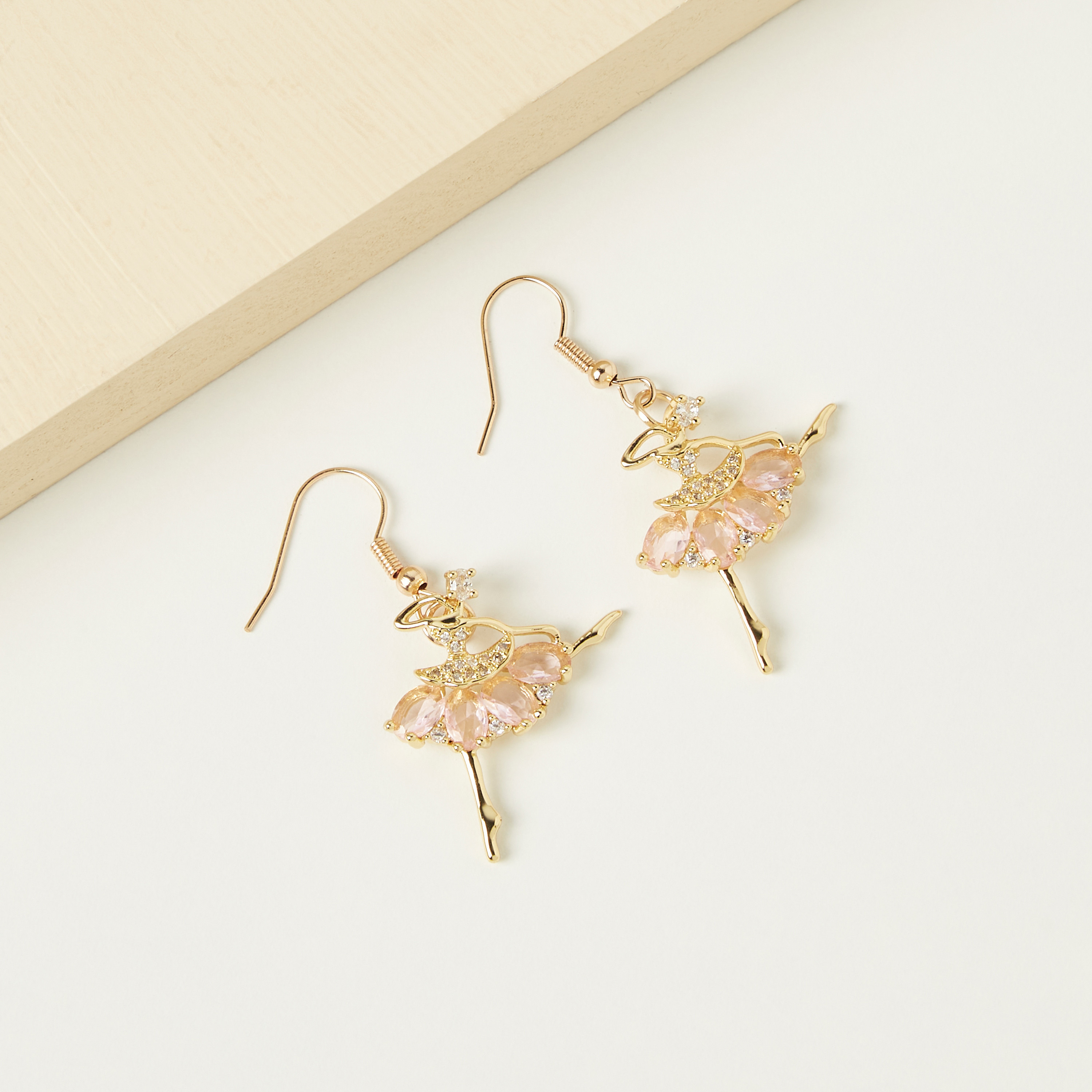 Charmz Embellished Ballerina Drop Earrings with Fish Hook-girls-accessories-jewellery-image-2