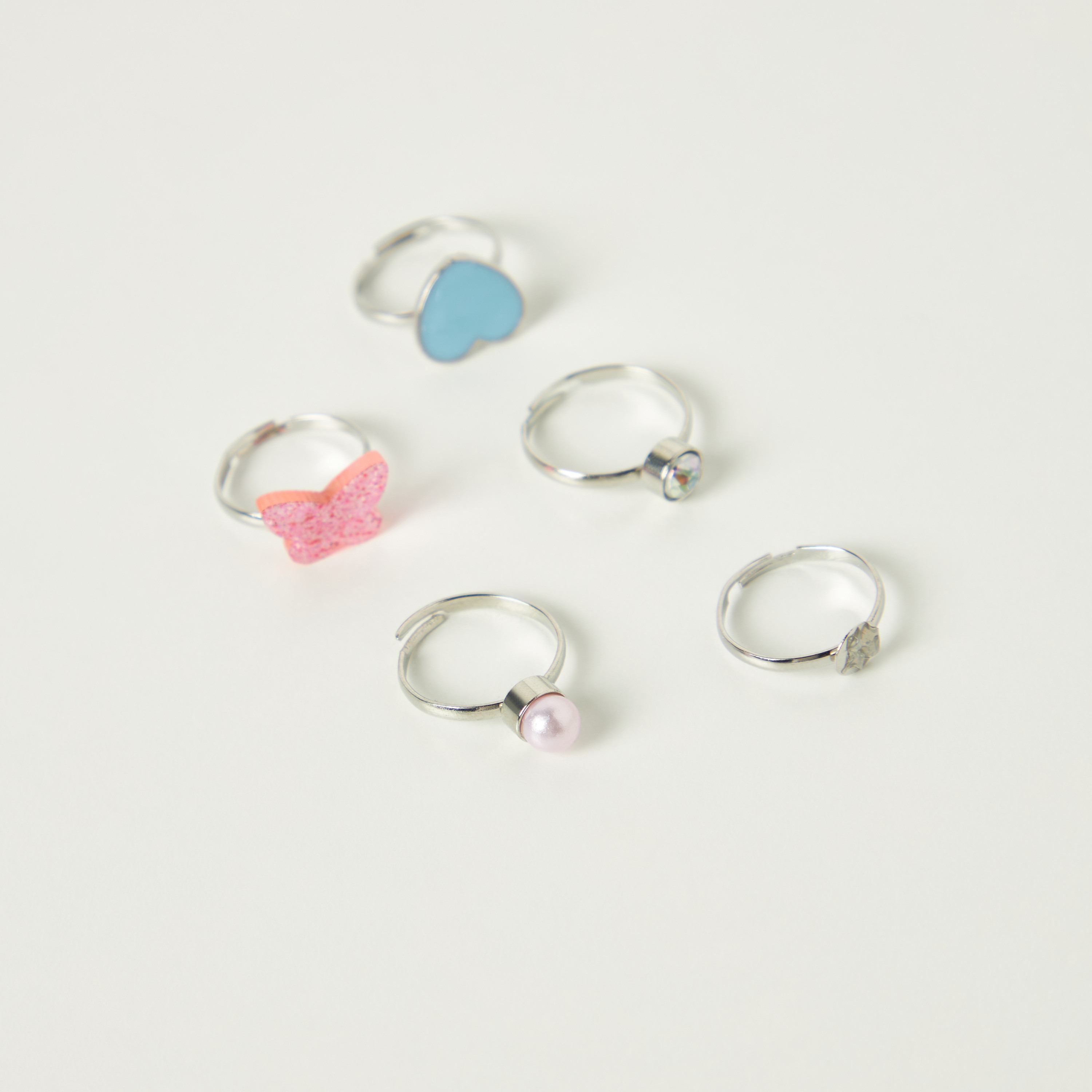 خواتم مرصعة من تشارمز - طقم من 5 قطع-girls-accessories-jewellery-image-1
