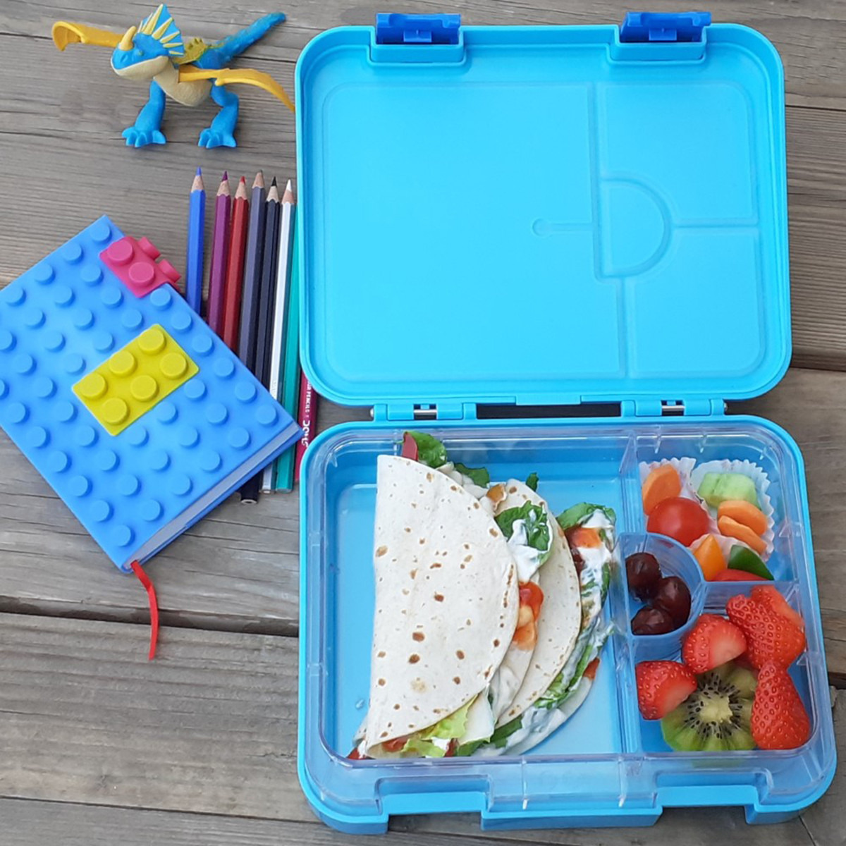 Eazy Kids Jawsome Shark Print Convertible Bento Lunch Box - Blue-school-lunchessentials-lunchboxes-image-6