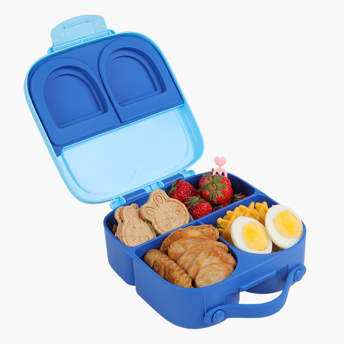 صندوق غداء بينتو بمقبض وطبعات من إيزي كيدز - أزرق-school-lunchessentials-lunchboxes-image-5