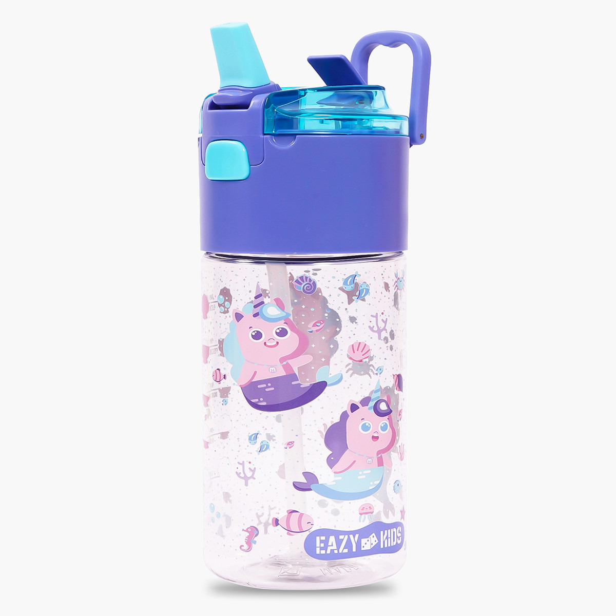 Eazy Kids Mermaid Print Purple Tritan Water Bottle - 450 ml-school-waterbottles-image-1