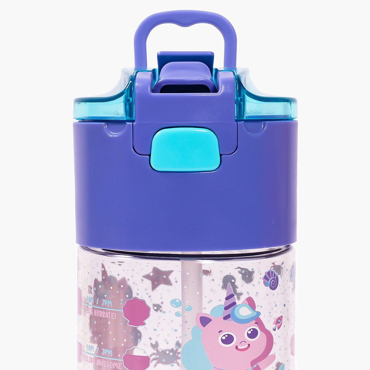 Eazy Kids Mermaid Print Purple Tritan Water Bottle - 450 ml-school-waterbottles-image-13