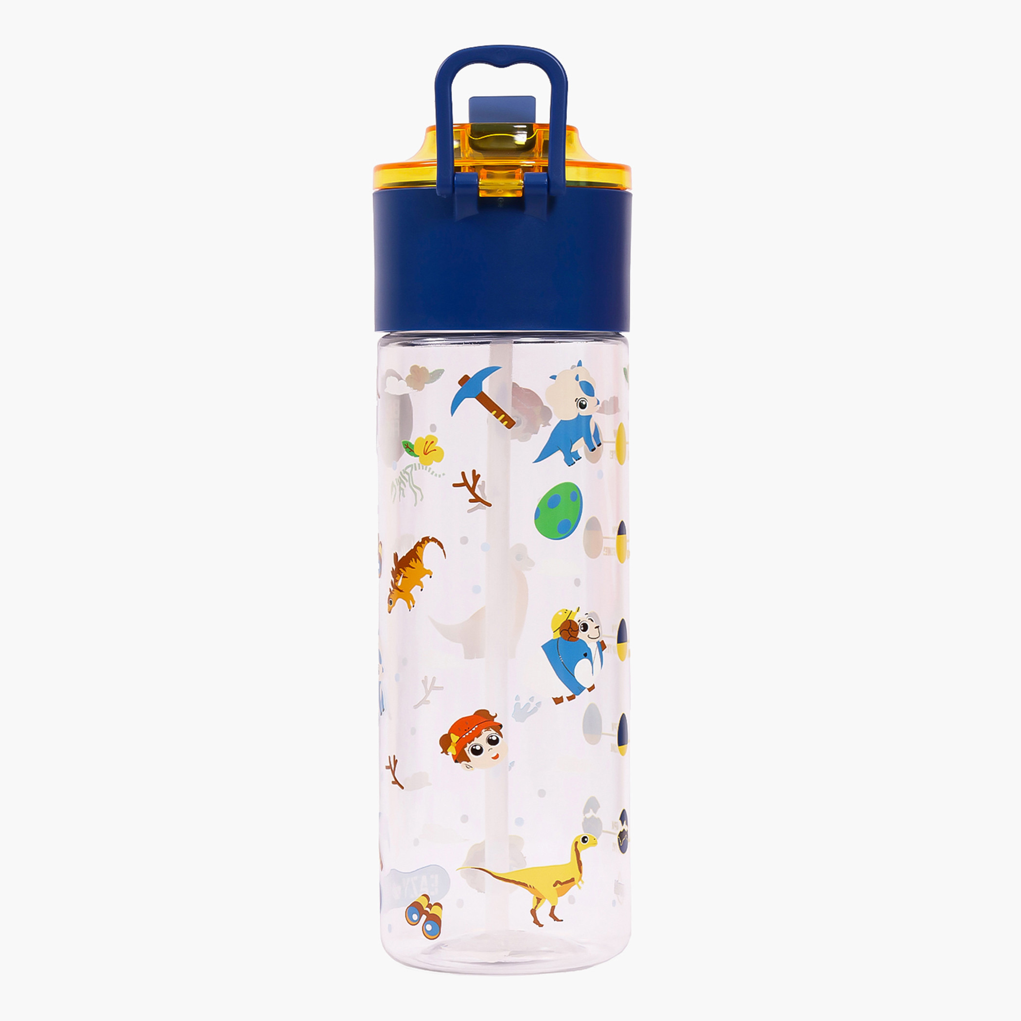 Eazy Kids T-Rex Dinosaur Print Blue Sipper Water Bottle - 450 ml-school-waterbottles-image-10
