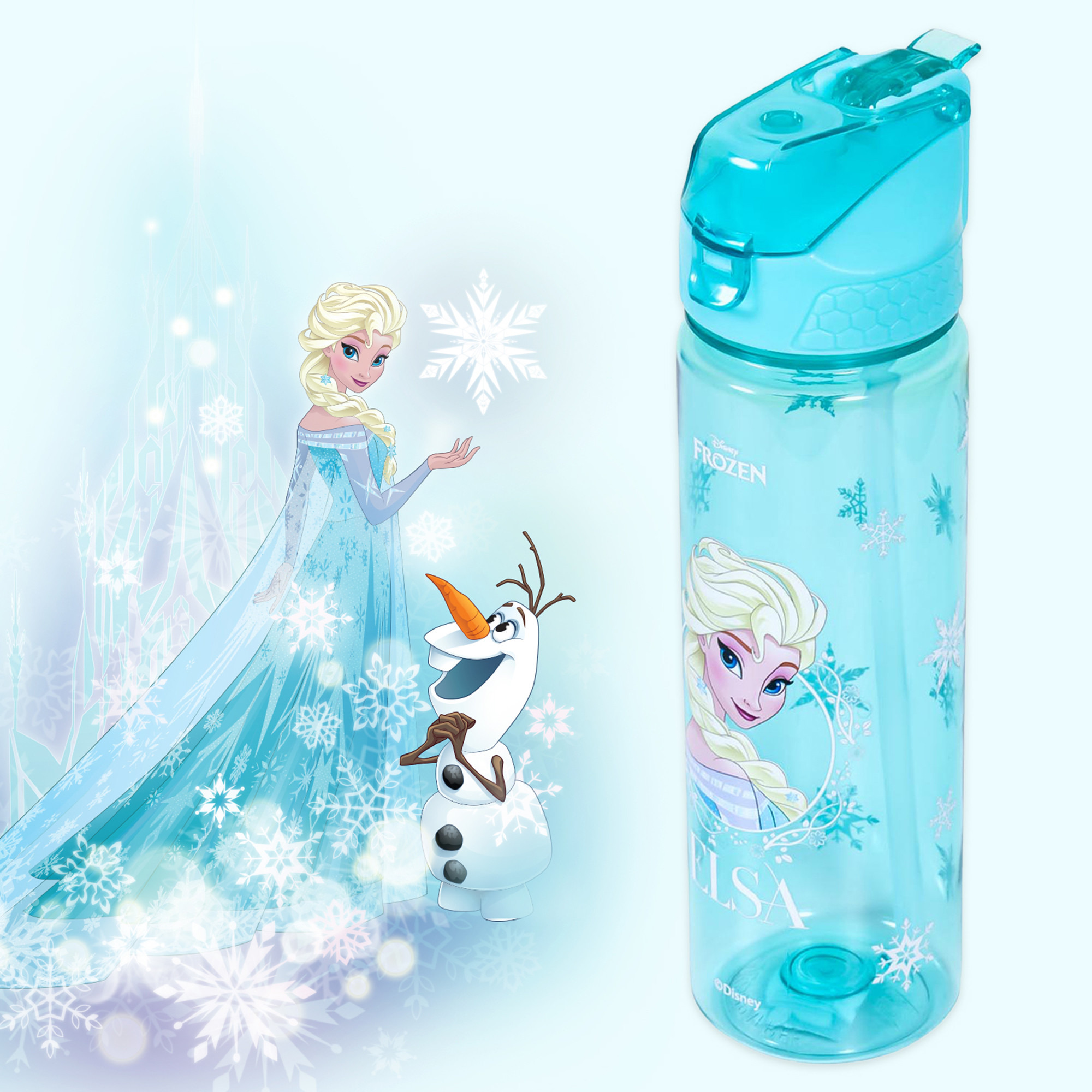 Disney Frozen Elsa Print Water Bottle - 650 ml-school-waterbottles-image-2
