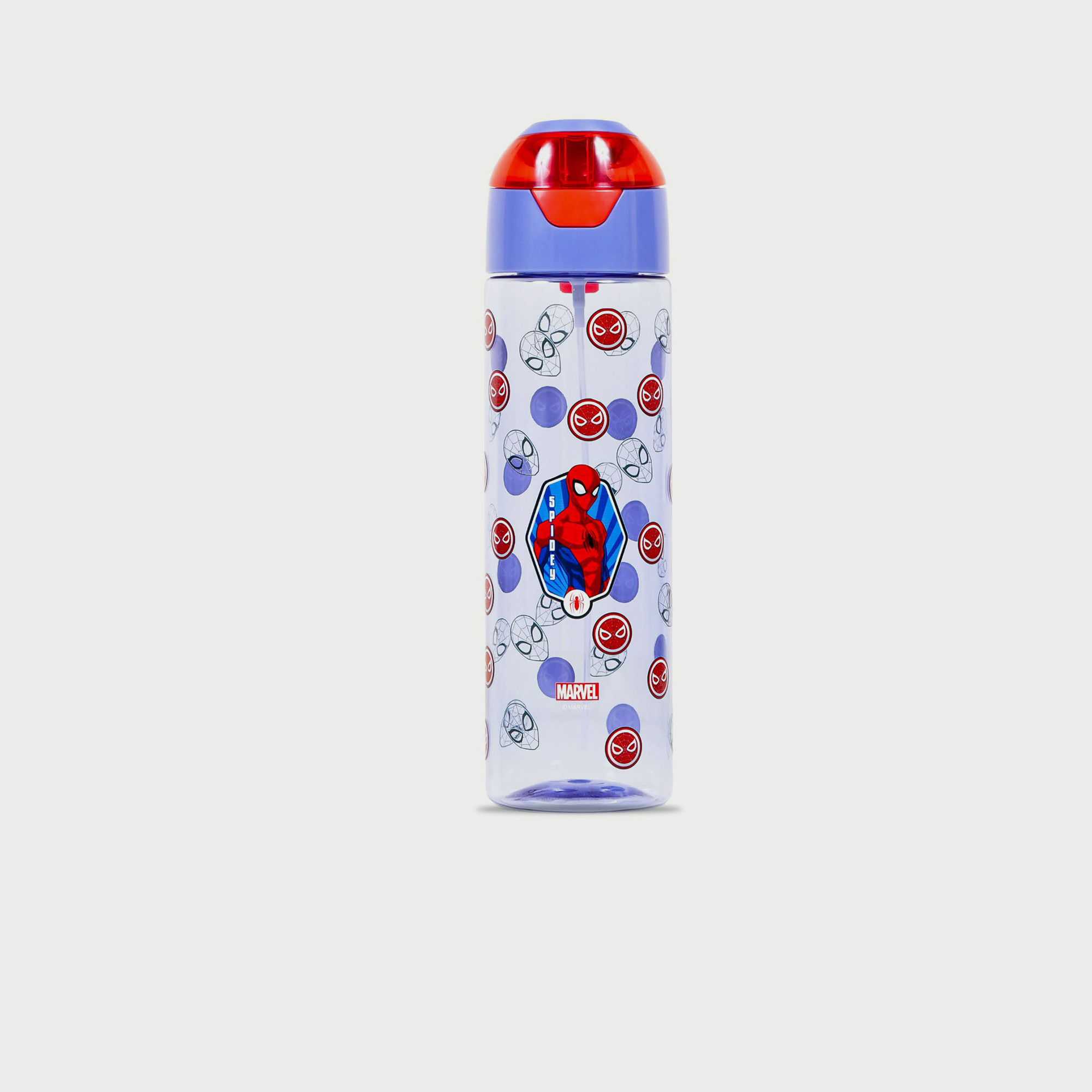 قارورة مياه بقشة ومقبض رش وطبعات سبايدر مان  - 750 مل-school-waterbottles-image-1
