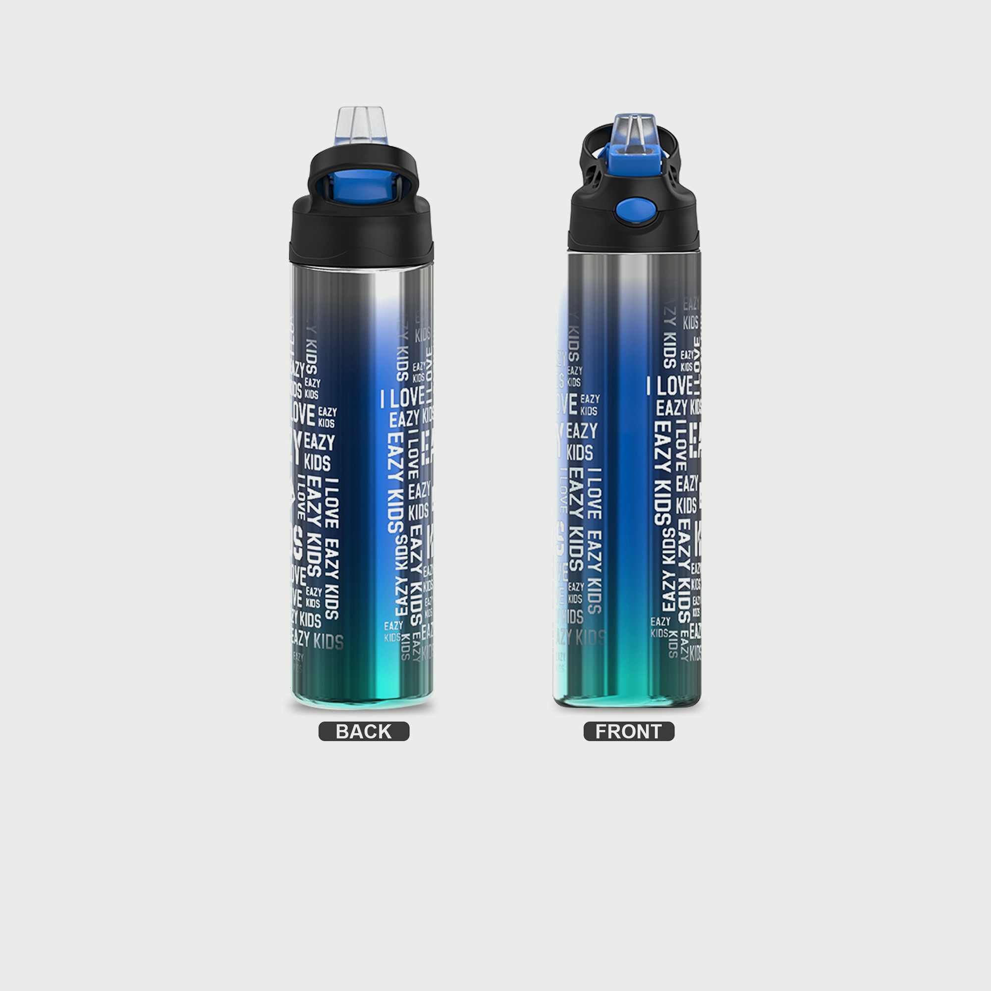 Eazy Kids Typographic Print Stainless Steel Water Bottle - 530 ml-school-waterbottles-image-2