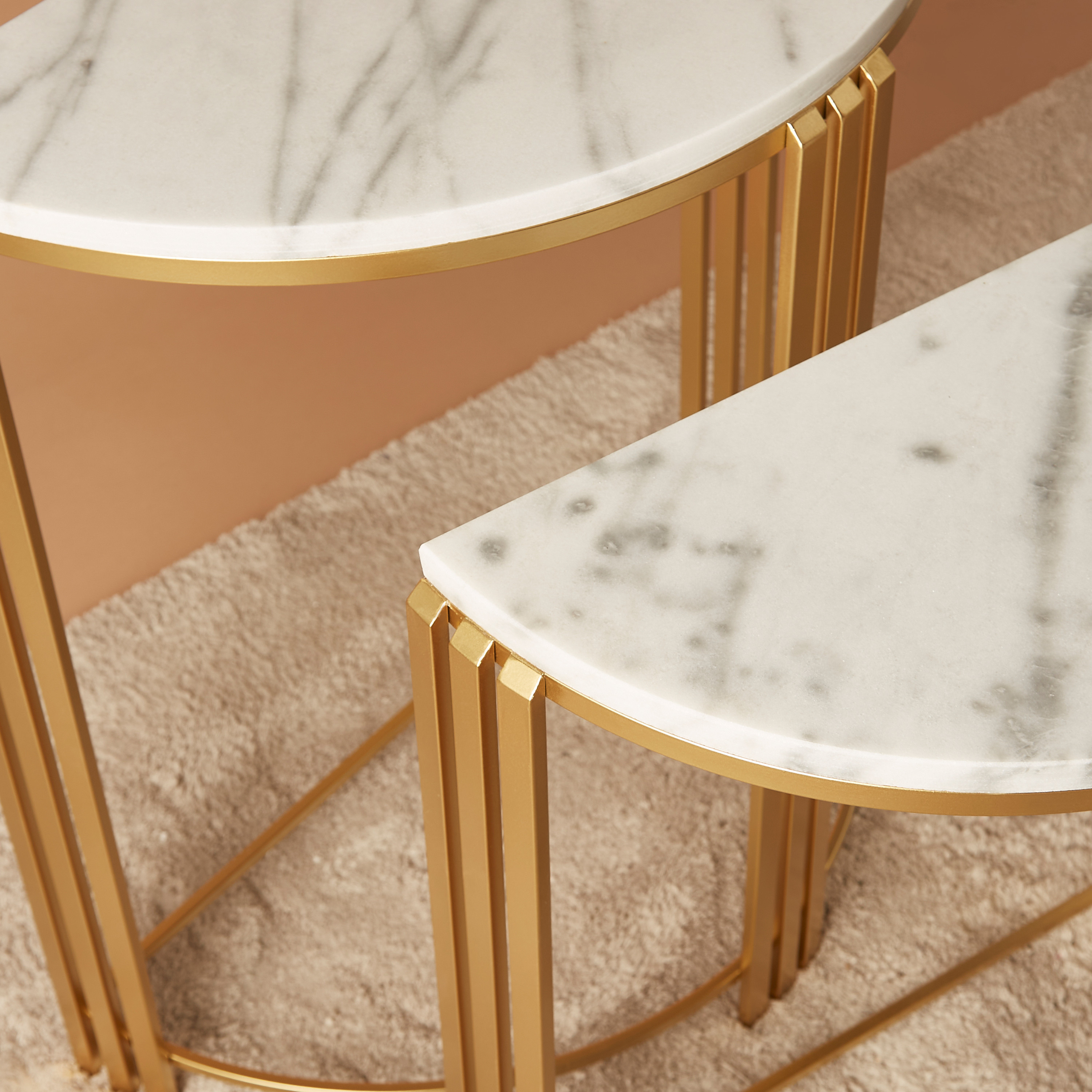 2-Piece Marble Top Console Table Set-furniture-livingroom-consoletablesandmirrors-image-3