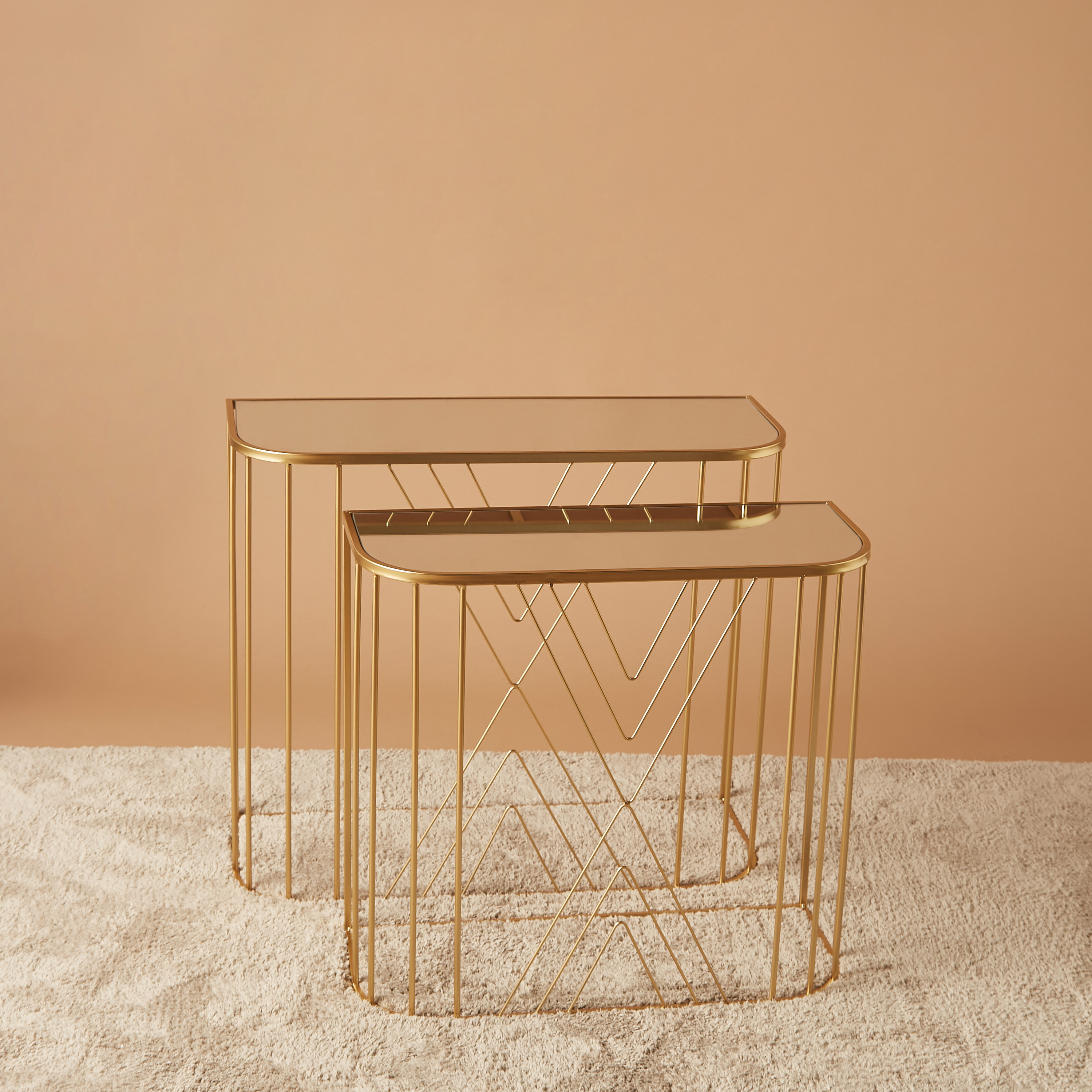 Rectangular 2-Piece Mirror Top Console Table Set-furniture-livingroom-consoletablesandmirrors-image-2