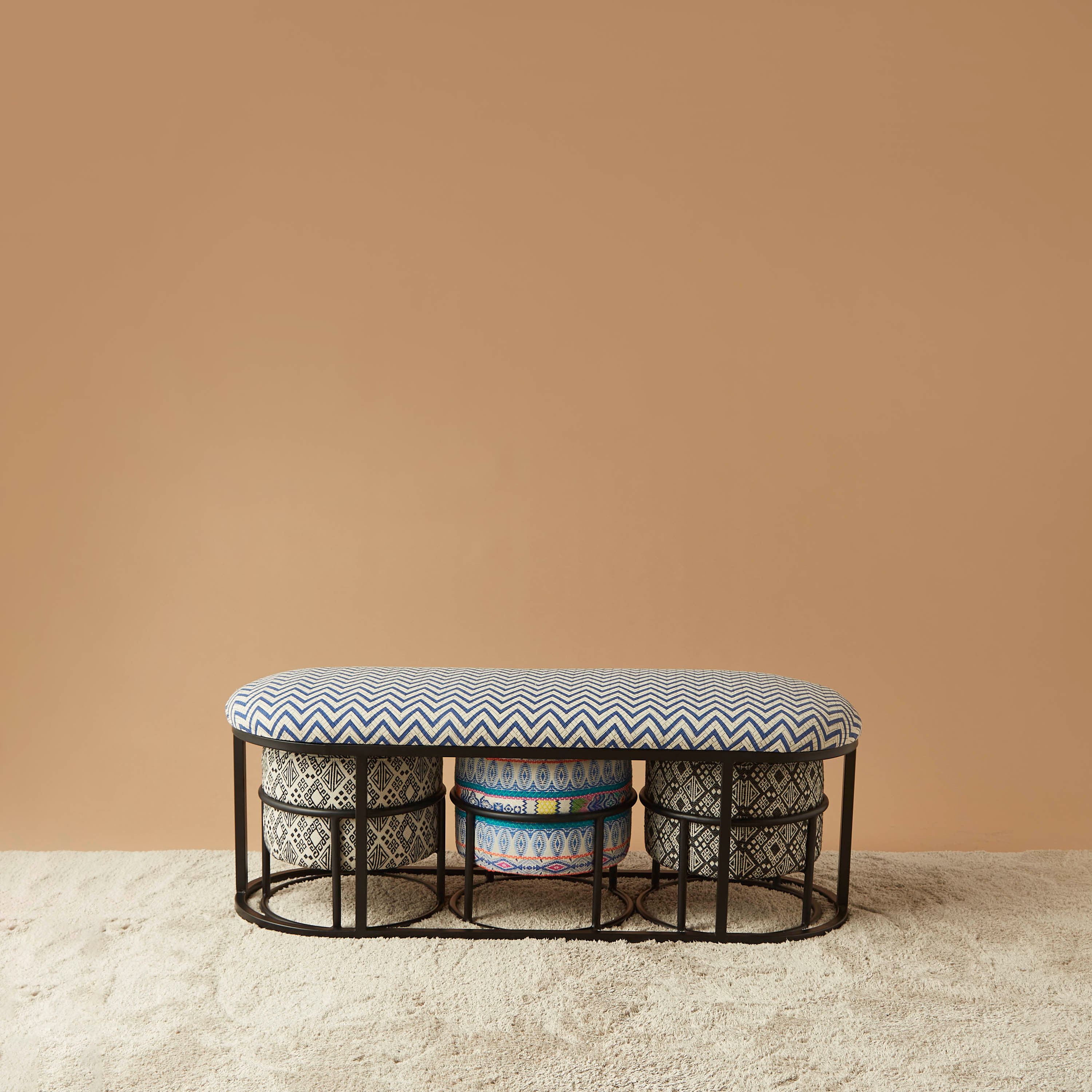 Upholstered 4-Piece Bench and Ottoman Set-furniture-diningroom-chairsandbenches-image-4