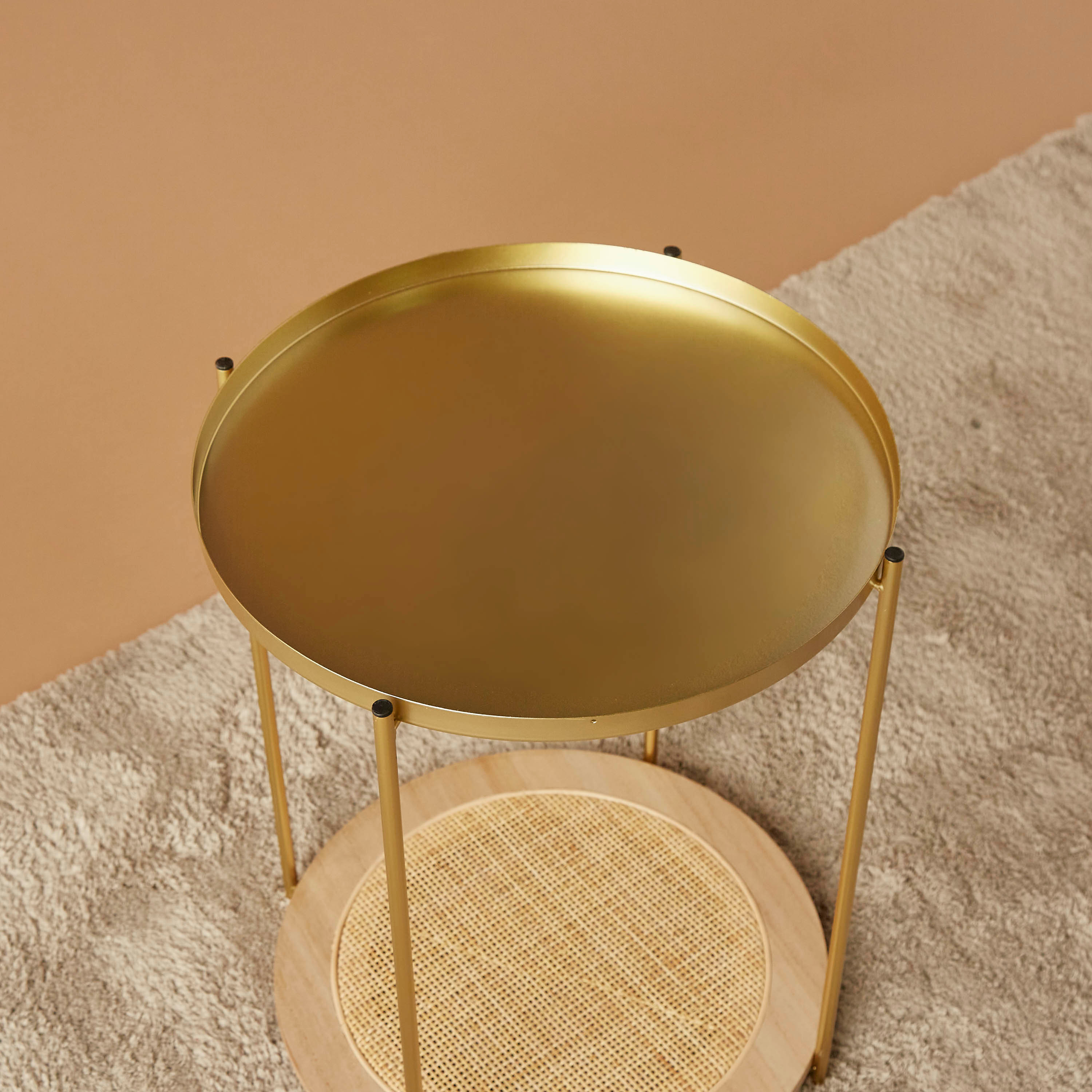 طاولة زينة بسطح معدني - 40x40x51 سم-furniture-livingroom-sideandendtables-image-3