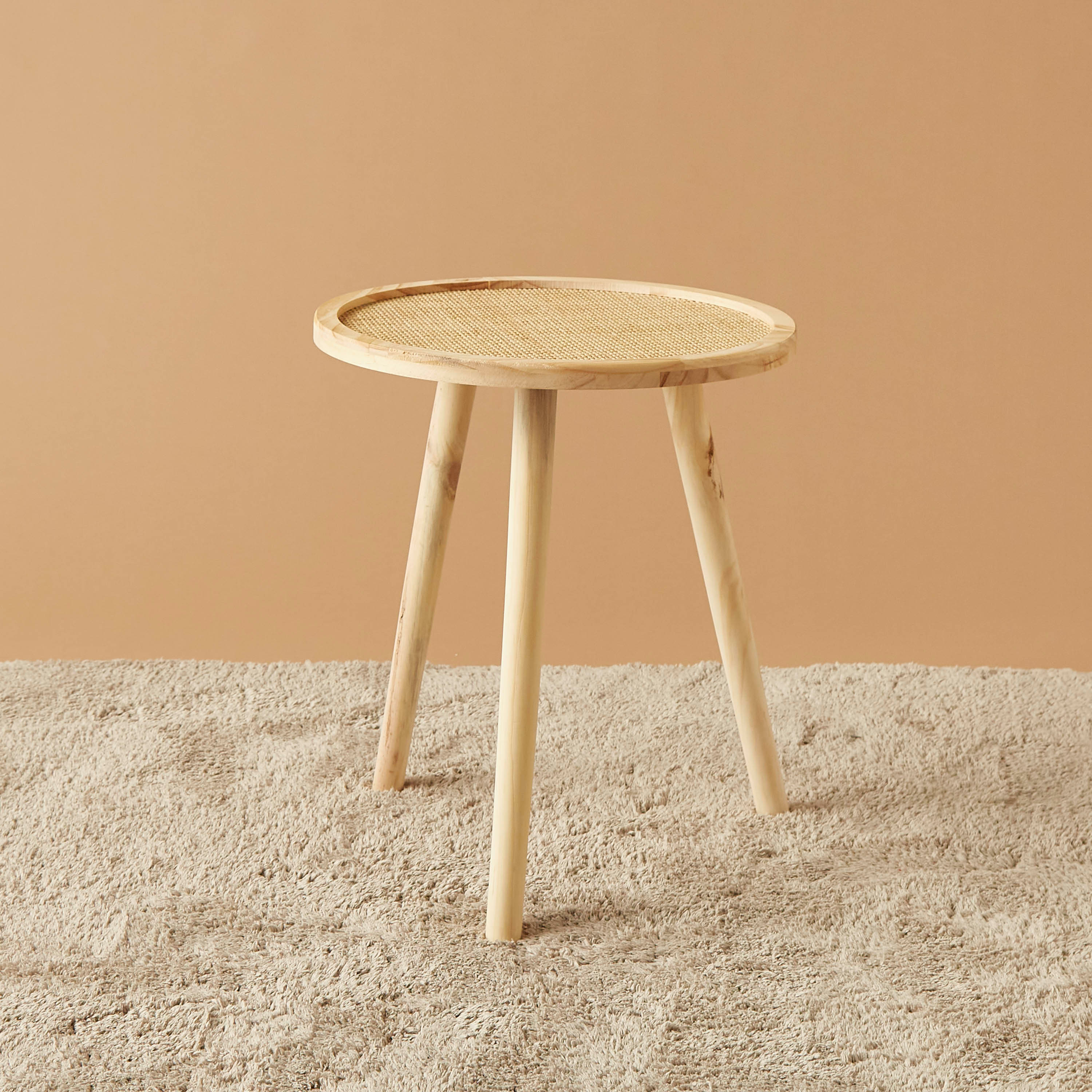 طاولة زينة بسطح خشبي - 40x40x51 سم-furniture-livingroom-sideandendtables-image-1