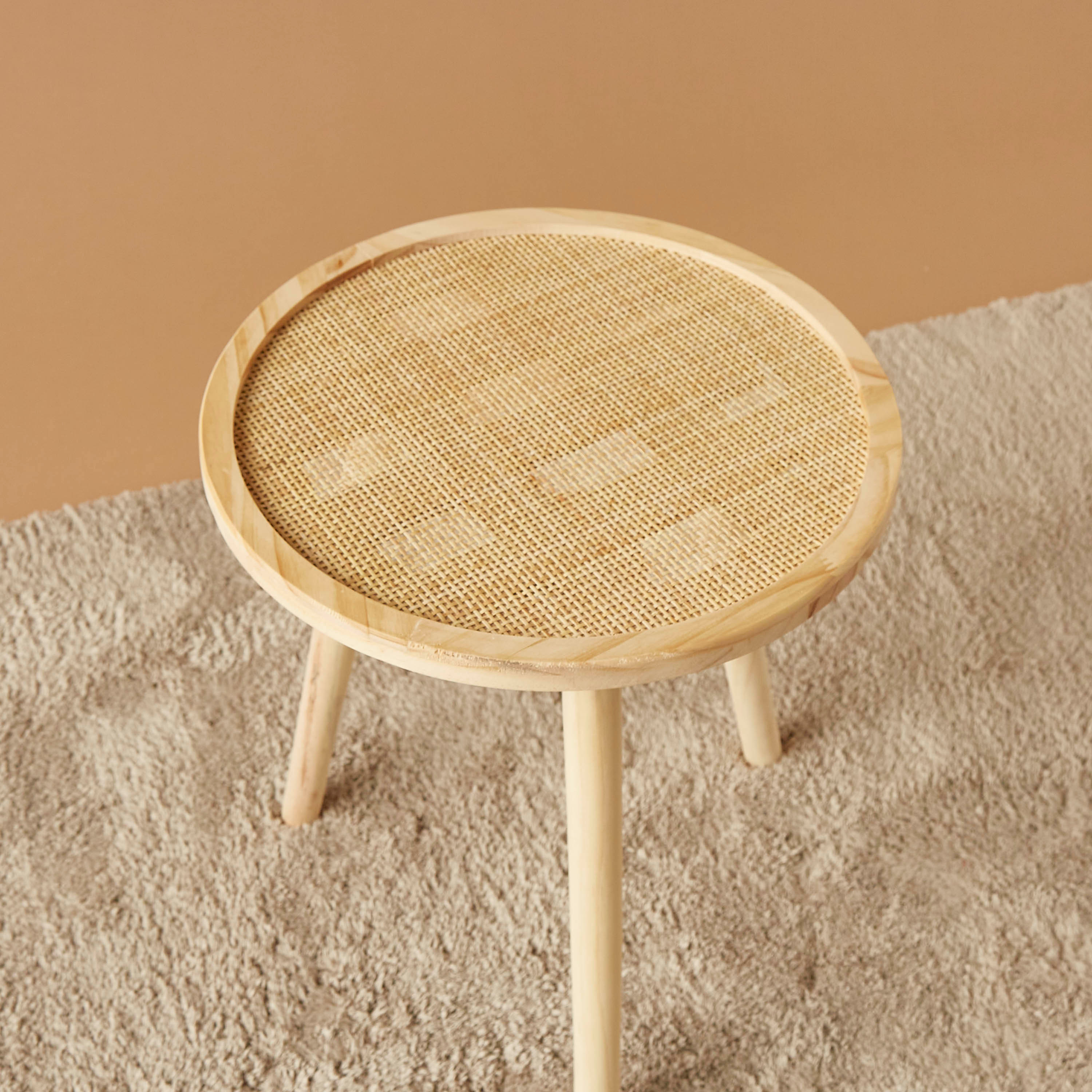 طاولة زينة بسطح خشبي - 40x40x51 سم-furniture-livingroom-sideandendtables-image-3