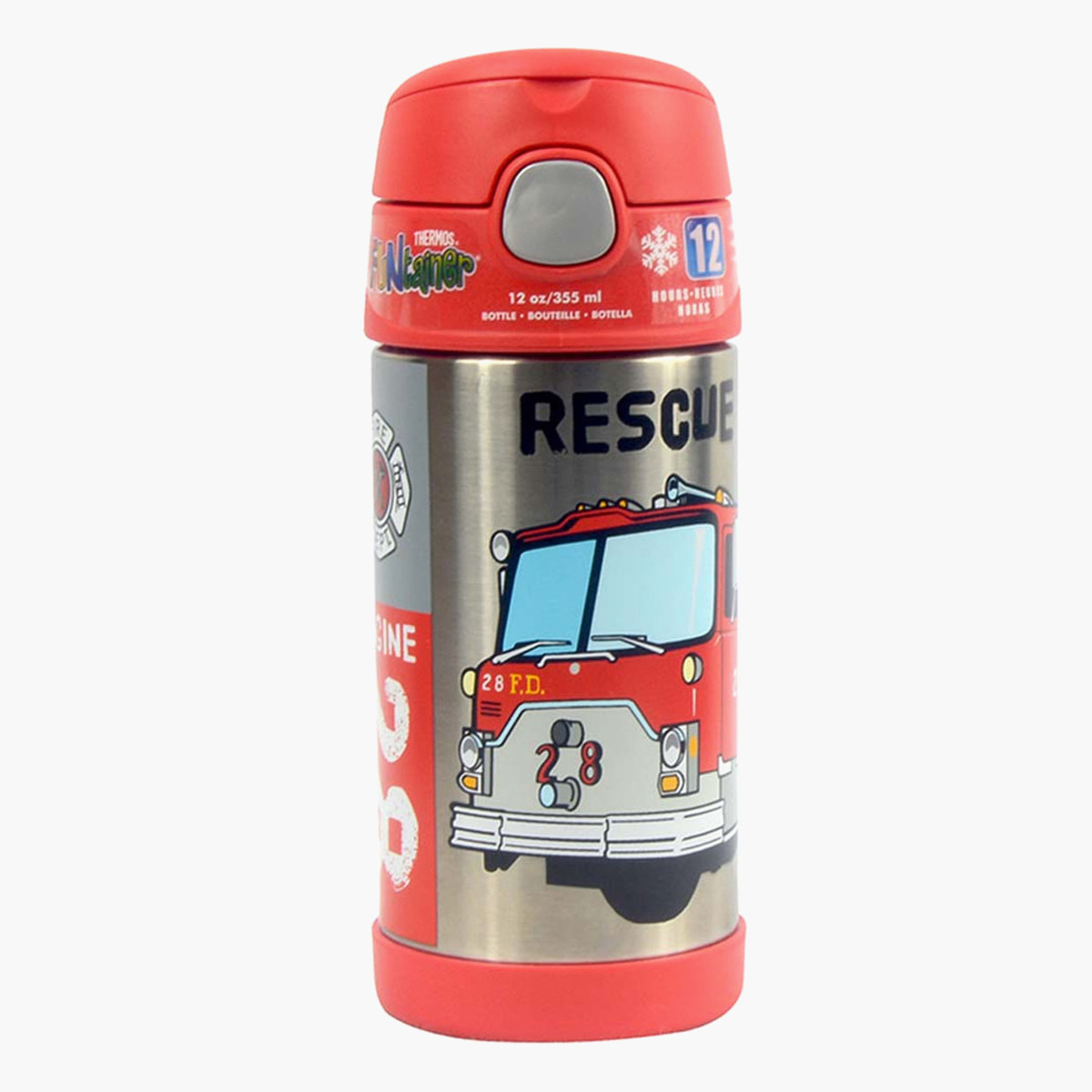 Thermos Funtainer Truck Print Stainless Steel Sipper Water Bottle - 355 ml-school-waterbottles-image-1