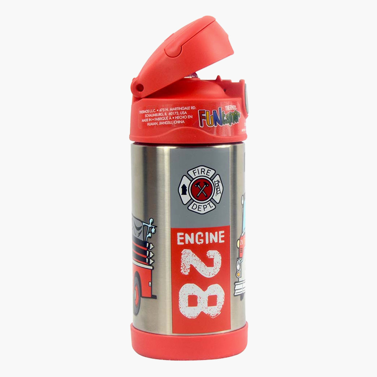 Thermos Funtainer Truck Print Stainless Steel Sipper Water Bottle - 355 ml-school-waterbottles-image-2