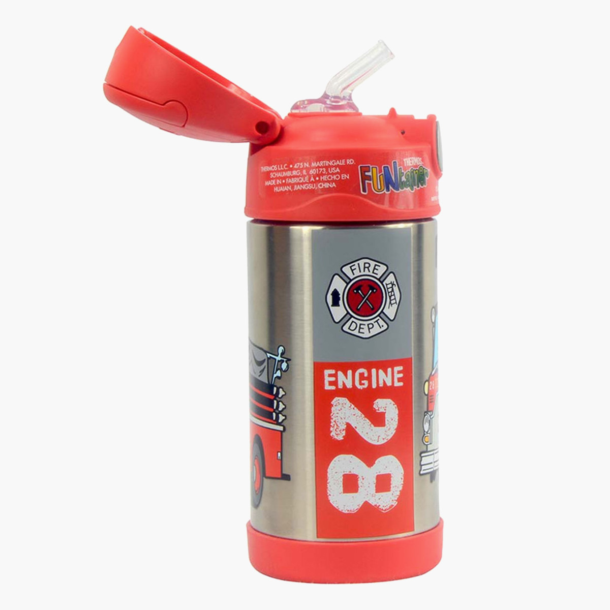 Thermos Funtainer Truck Print Stainless Steel Sipper Water Bottle - 355 ml-school-waterbottles-image-3
