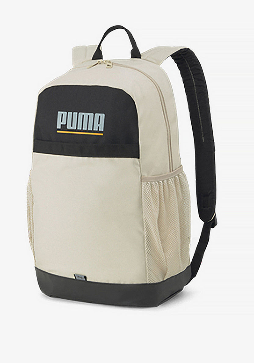 Puma Logo Print Backpack with Adjustable Shoulder Straps and Zip Closure-Women%27s Backpacks-image-0
