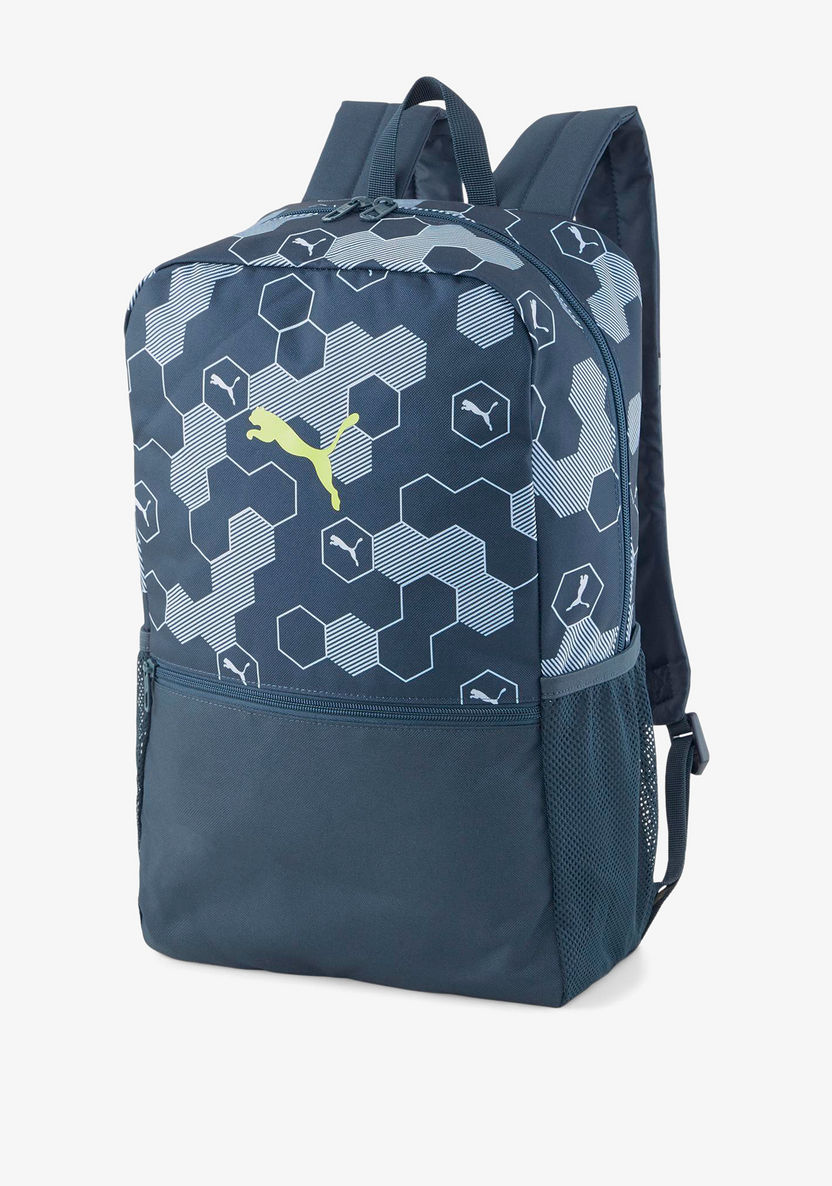 Puma Logo Print Backpack with Adjustable Straps and Zip Closure-Women%27s Backpacks-image-0