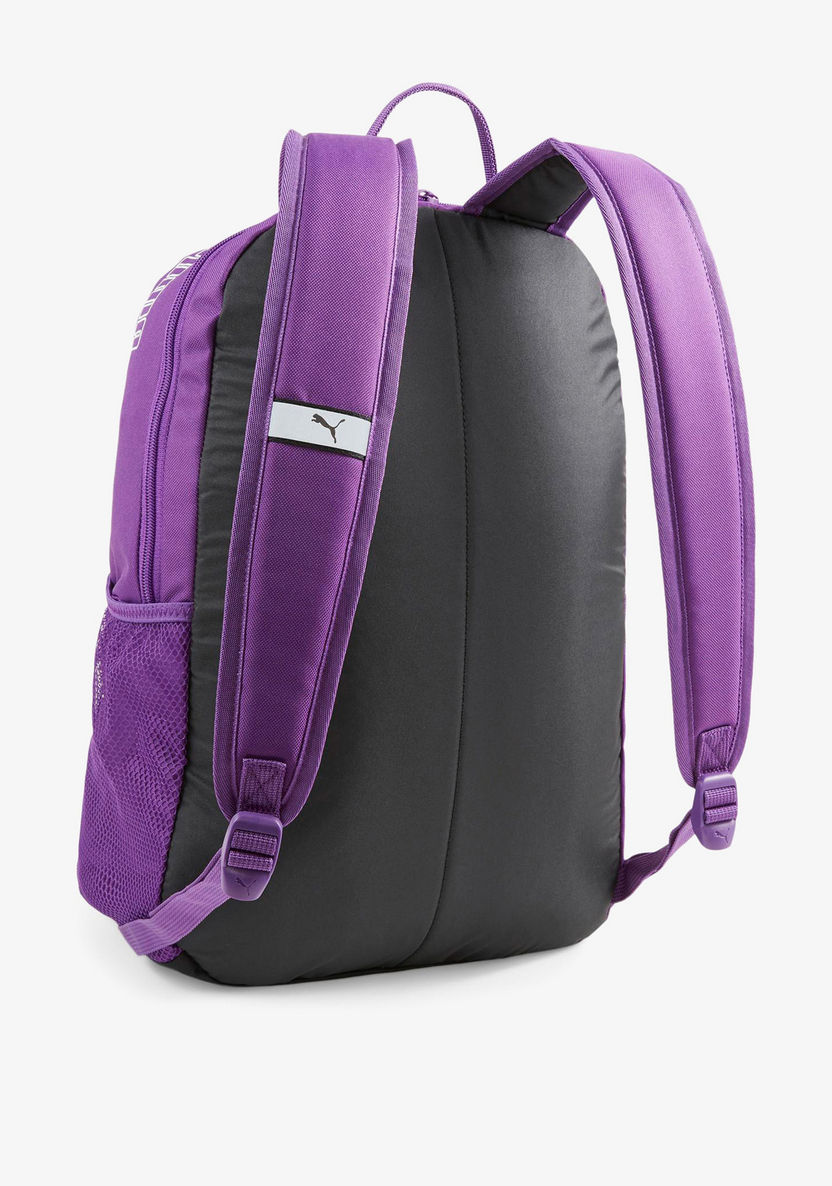 Puma Logo Print Backpack with Adjustable Straps and Zip Closure-Girl%27s Backpacks-image-1