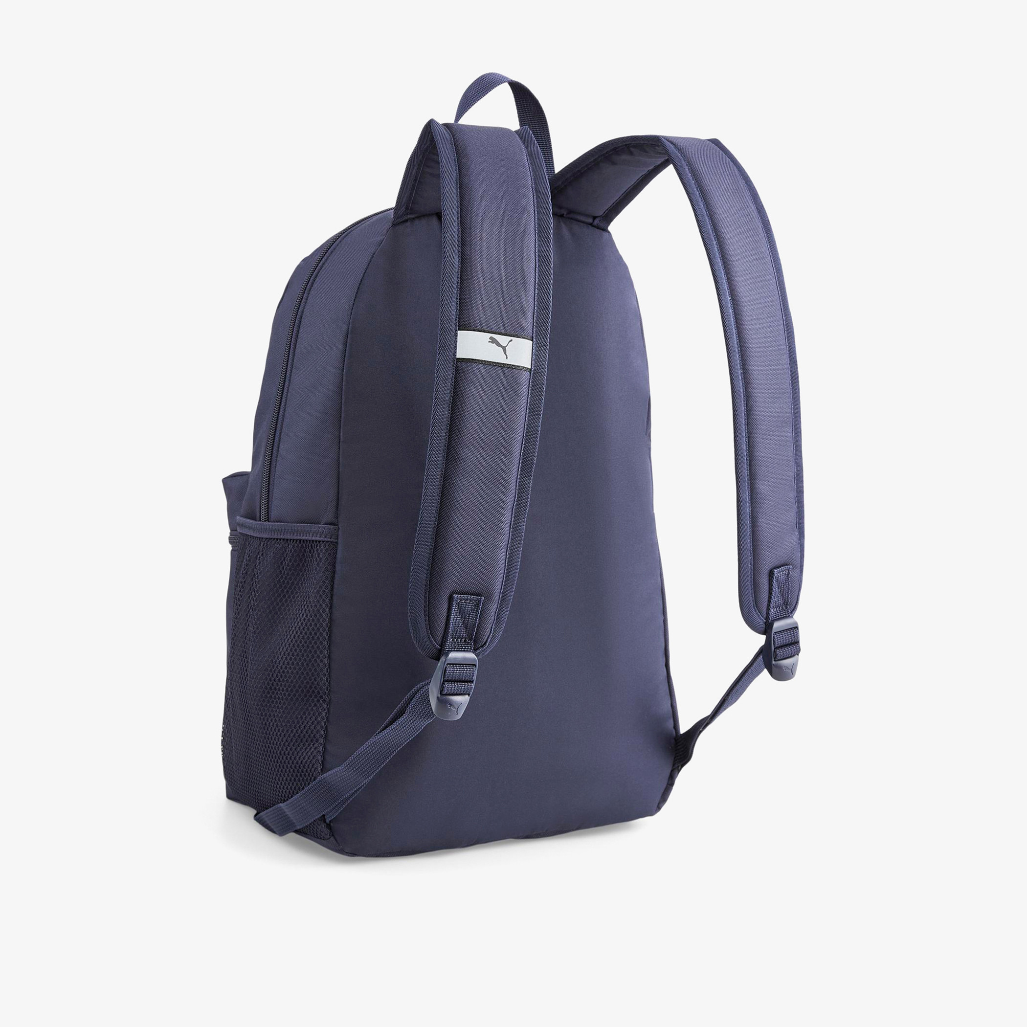 Puma Logo Print Backpack with Adjustable Straps and Zip Closure-school-bagsandbackpacks-backpacks-image-3