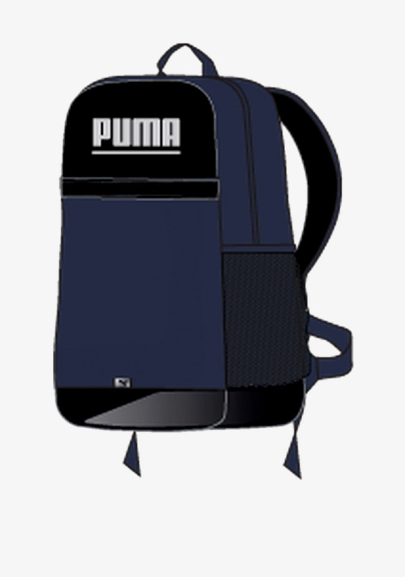 Puma Logo Detail Backpack with Adjustable Straps and Zip Closure-Boy%27s Backpacks-image-0