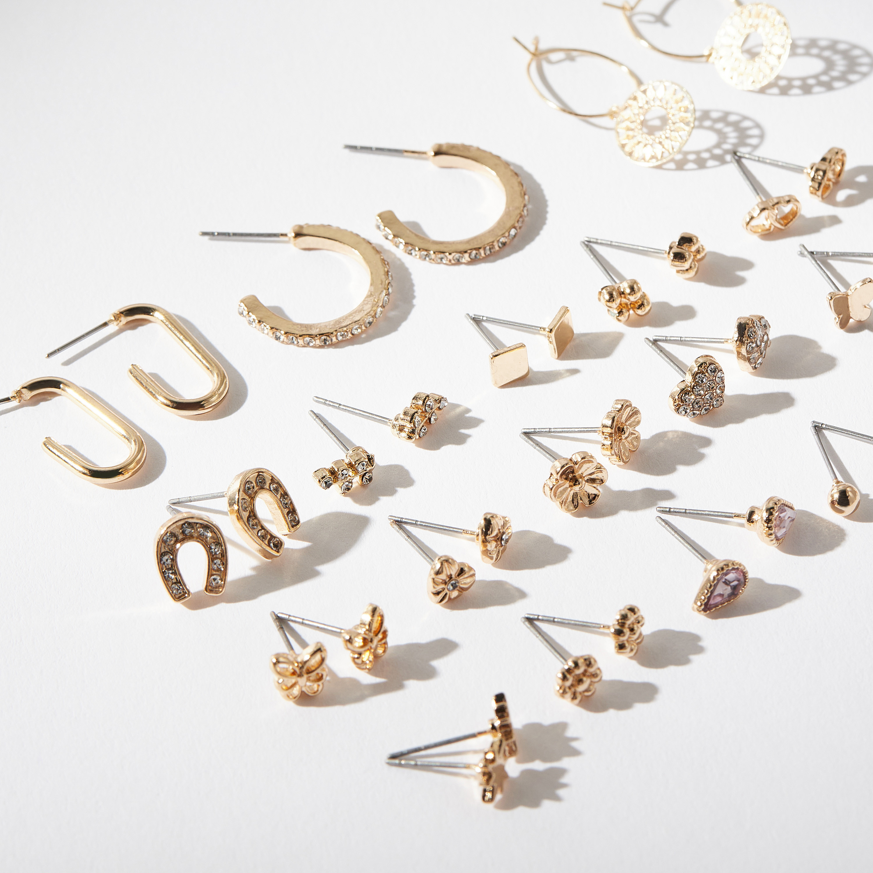أقراط مرصّعة متنوعة - طقم 20 قطعة-women-watchesandjewellery-jewellery-earrings-image-3