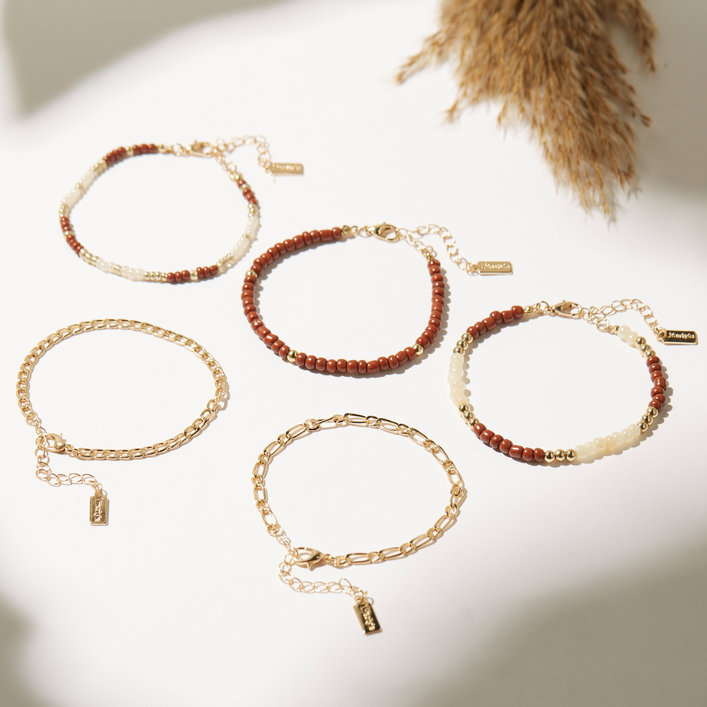 Assorted Anklet - Set of 5-women-watchesandjewellery-jewellery-anklets-image-1
