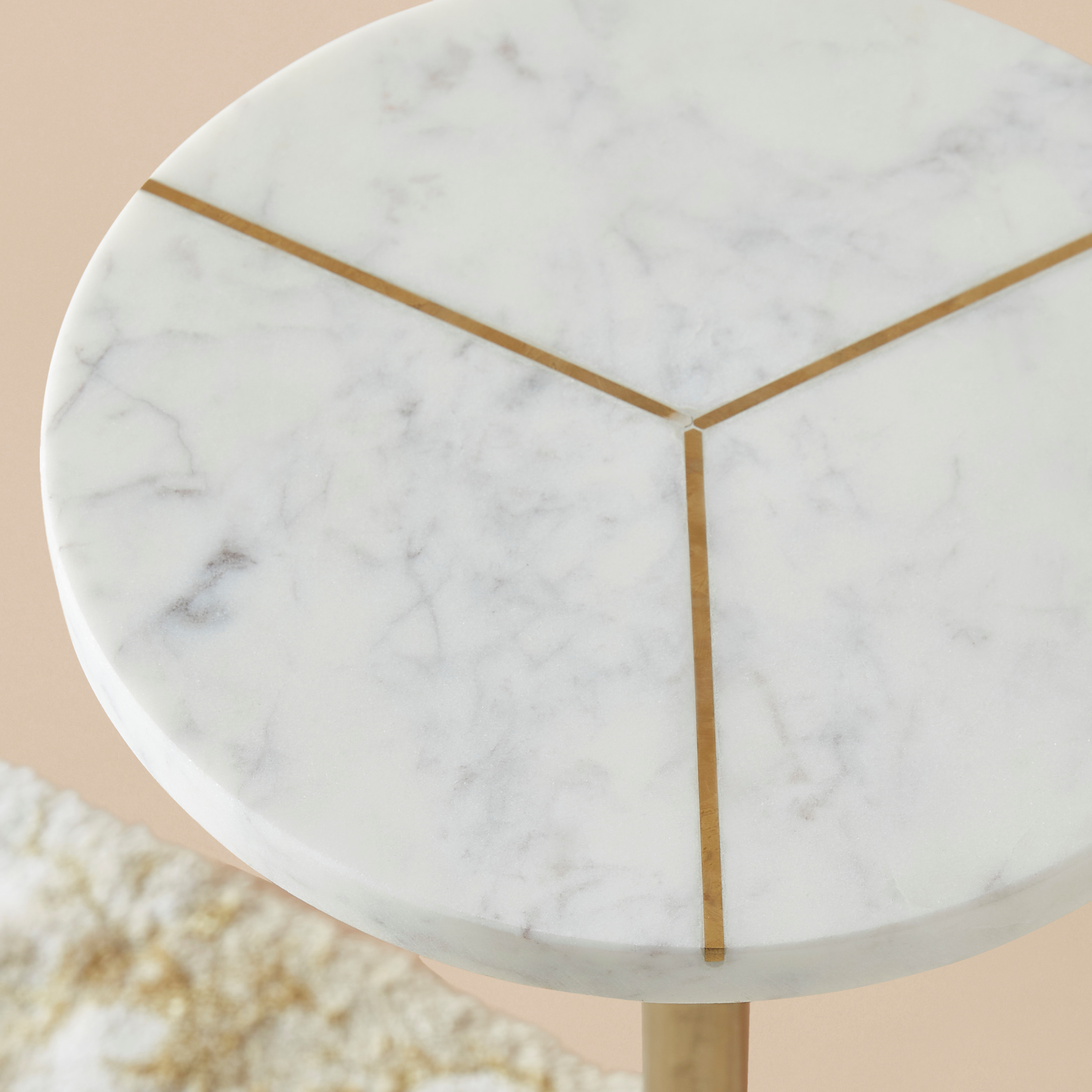 Round Marble Top Accent Table - 23x23x54 cms-furniture-livingroom-sideandendtables-image-3