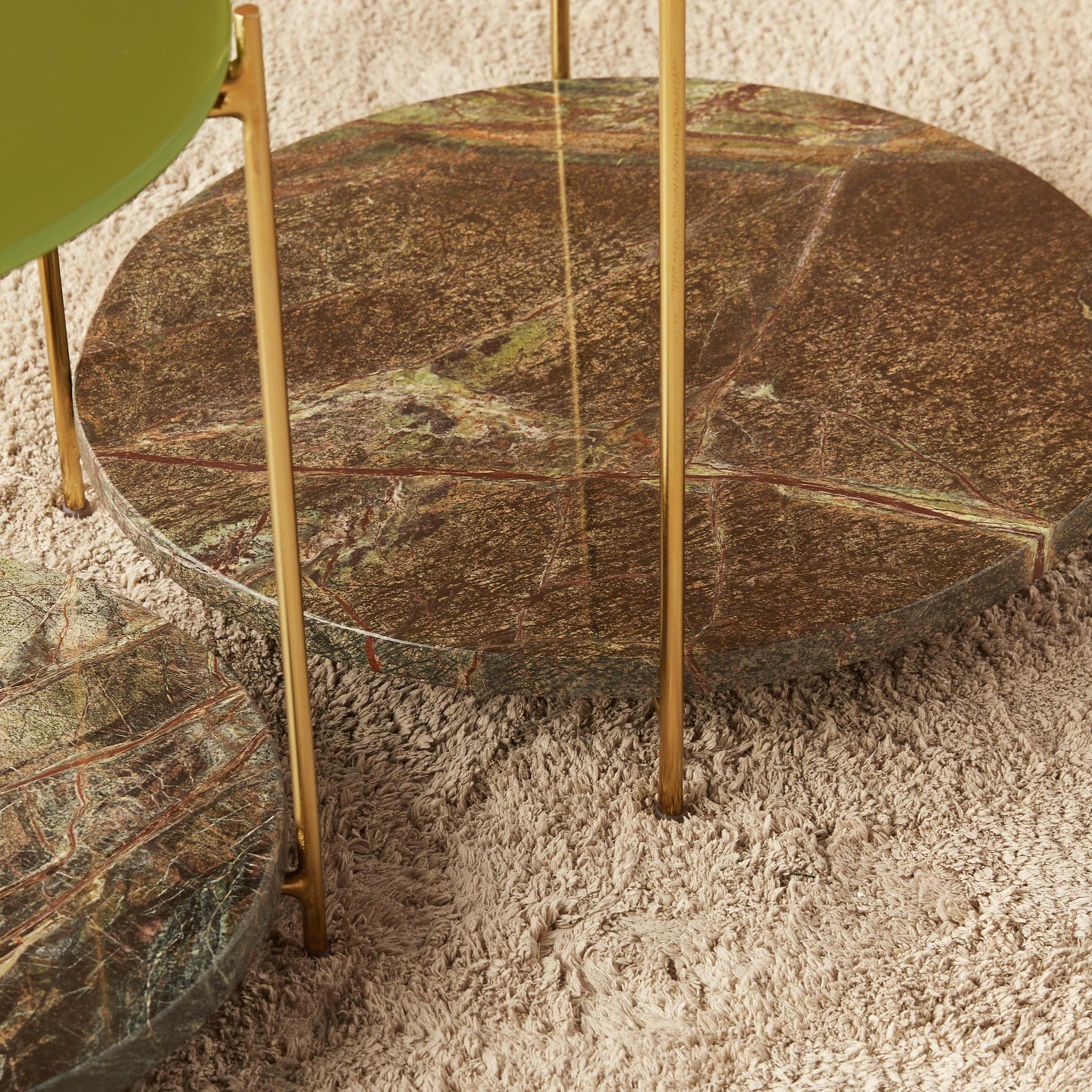 طقم طاولة ديكور سادة بسطح زجاجي ورف رخامي من قطعتين-furniture-livingroom-nestoftables-image-4