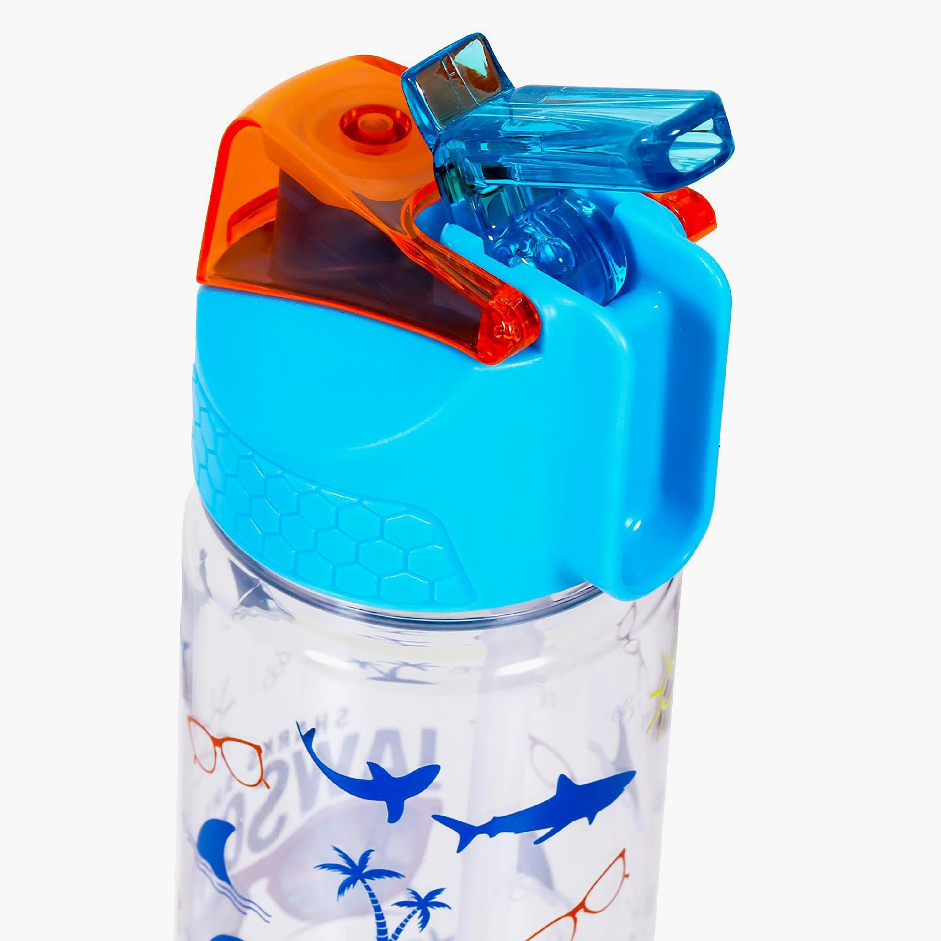 Eazy Kids Jawsome Shark 2-In-1 Tritan Water Bottle 650ml, Blue-school-waterbottles-image-4