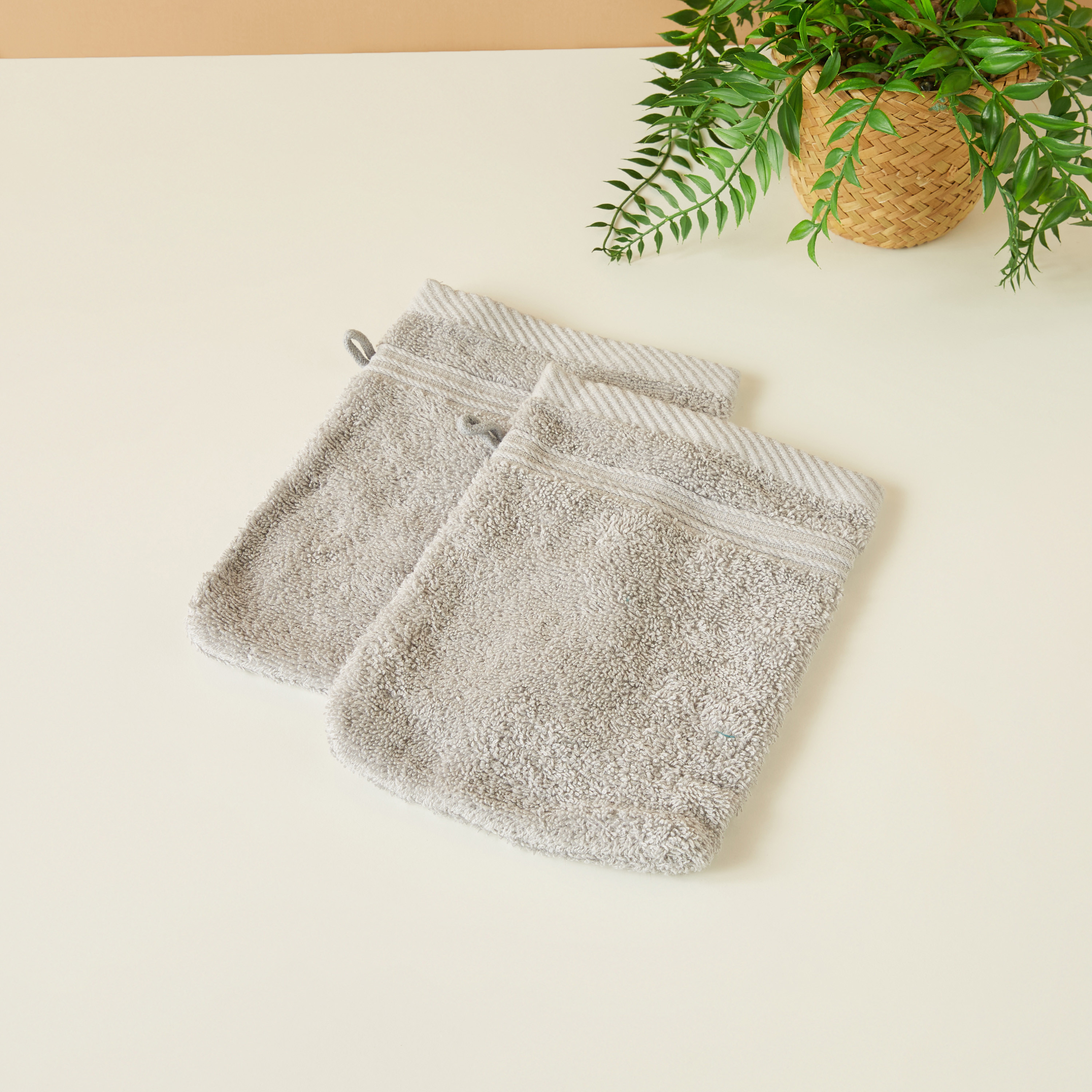 Shop Textured 2 Piece Super Absorbent Hand Towel 15x21 cms Online Splash Kuwait