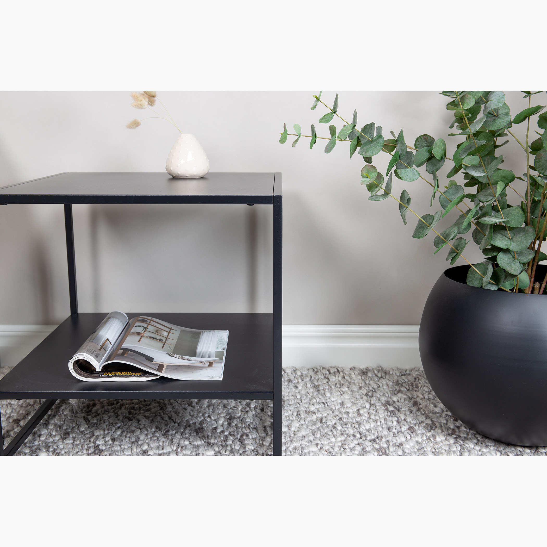 Square Metal Top Side Table with Shelf - 50x50x50 cms-furniture-livingroom-sideandendtables-image-2