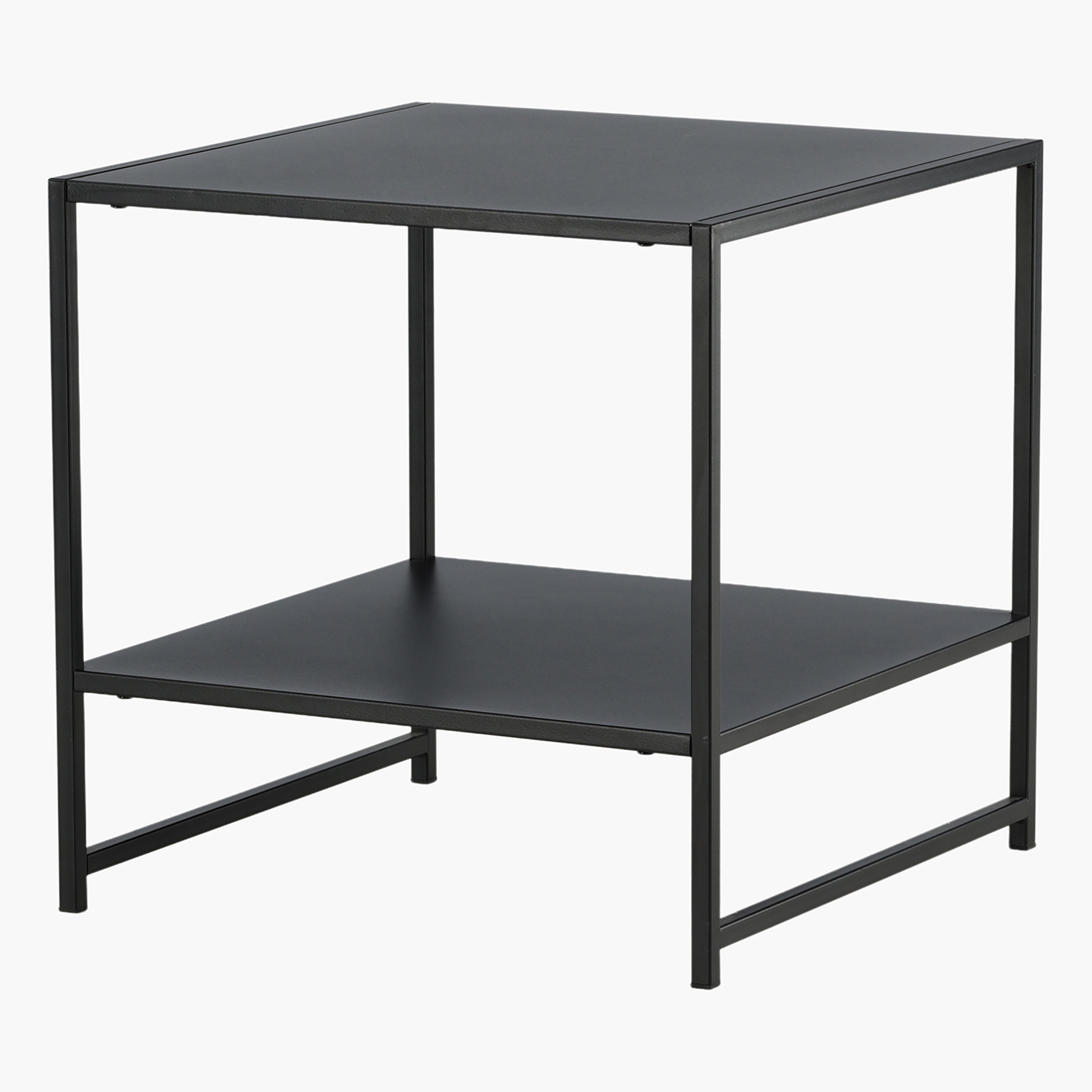 Square Metal Top Side Table with Shelf - 50x50x50 cms-furniture-livingroom-sideandendtables-image-4
