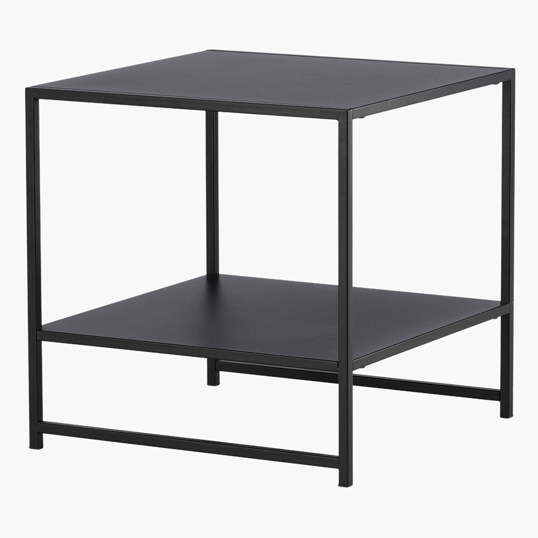Square Metal Top Side Table with Shelf - 50x50x50 cms-furniture-livingroom-sideandendtables-image-5