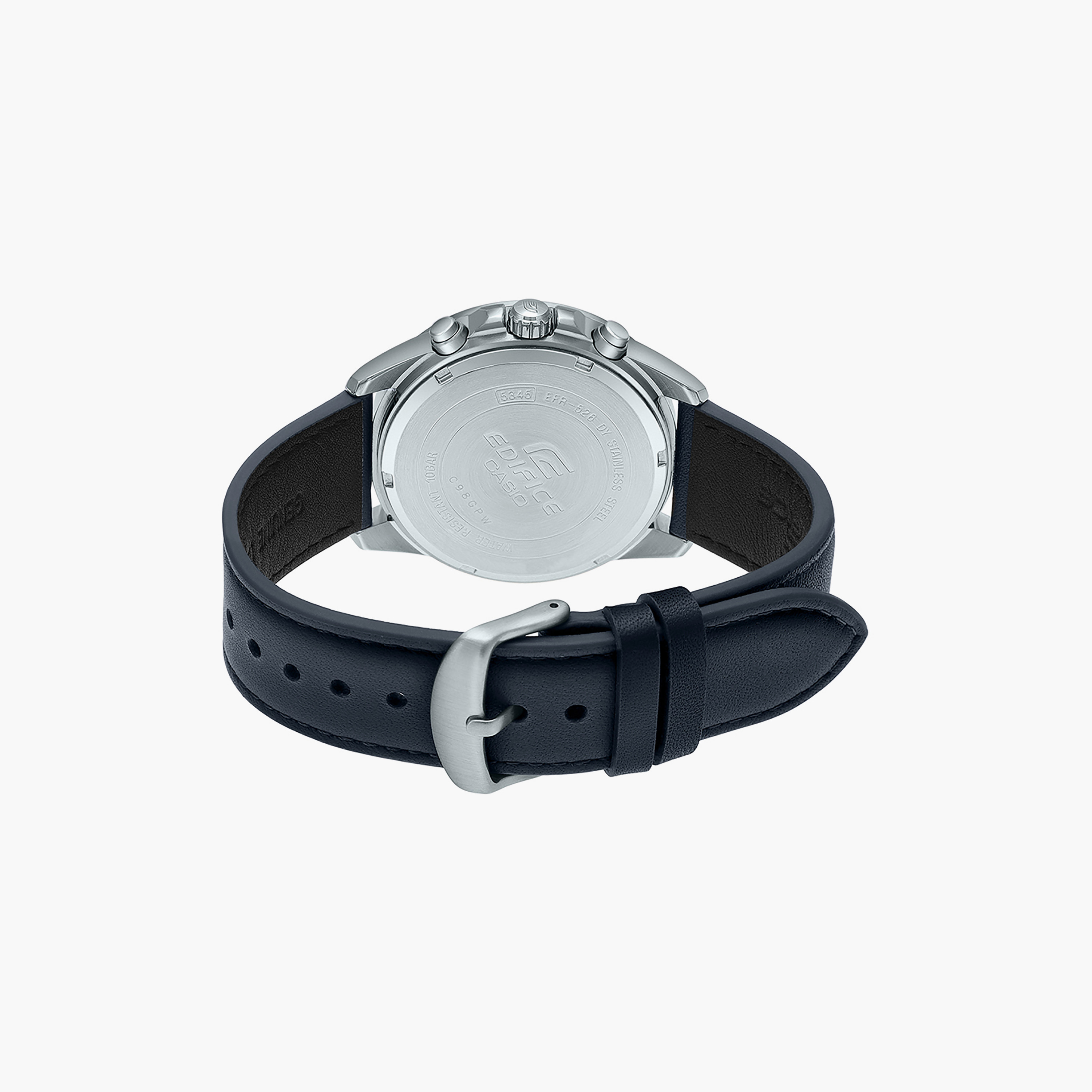Edifice Men's Black Chronograph Leather Strap Watch | EFR-526L-2CVUDF | 44 MM-men-watchesandjewellery-watches-image-3