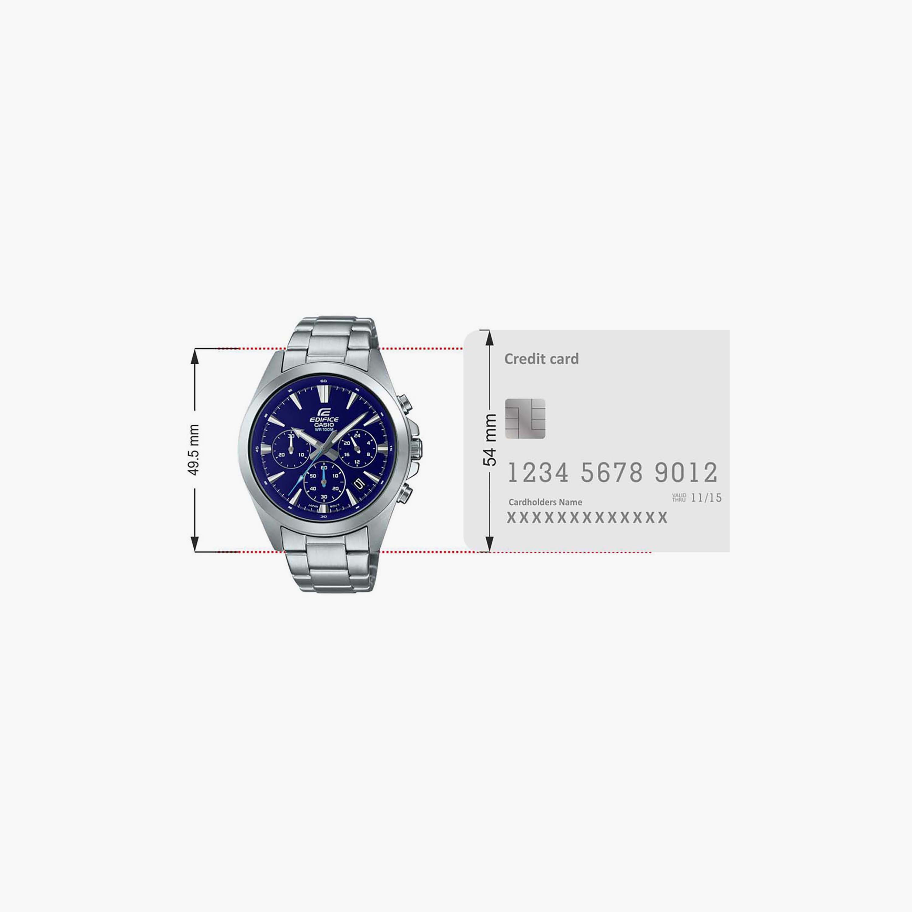 Edifice Men's Silver Chronograph Stainless Steel Strap Watch | EFV-630D-2AVUDF | 44 MM-men-watchesandjewellery-watches-image-4