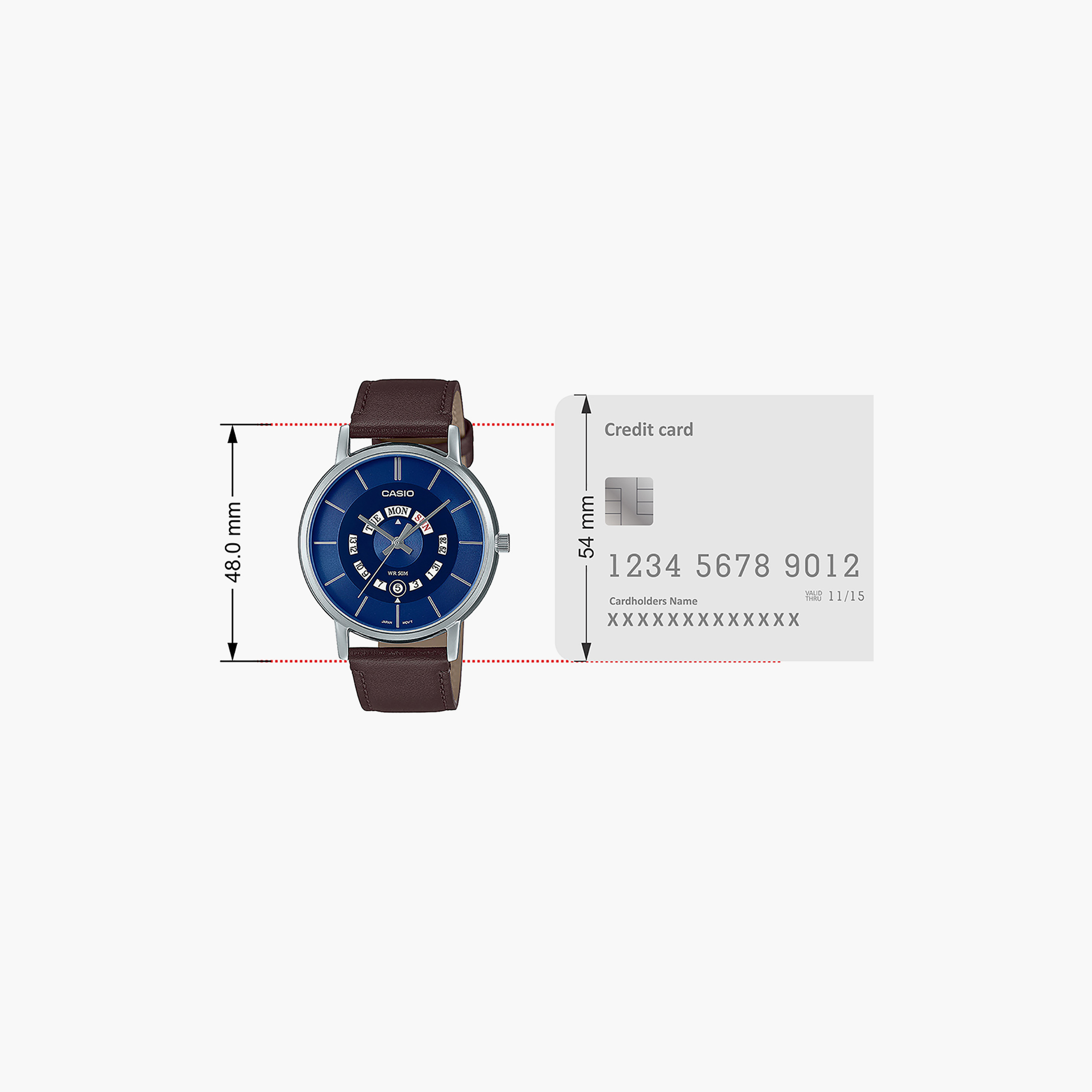 Casio Men's Brown Analog Leather Strap Watch | MTP-B135L-2AVDF-men-watchesandjewellery-watches-image-4
