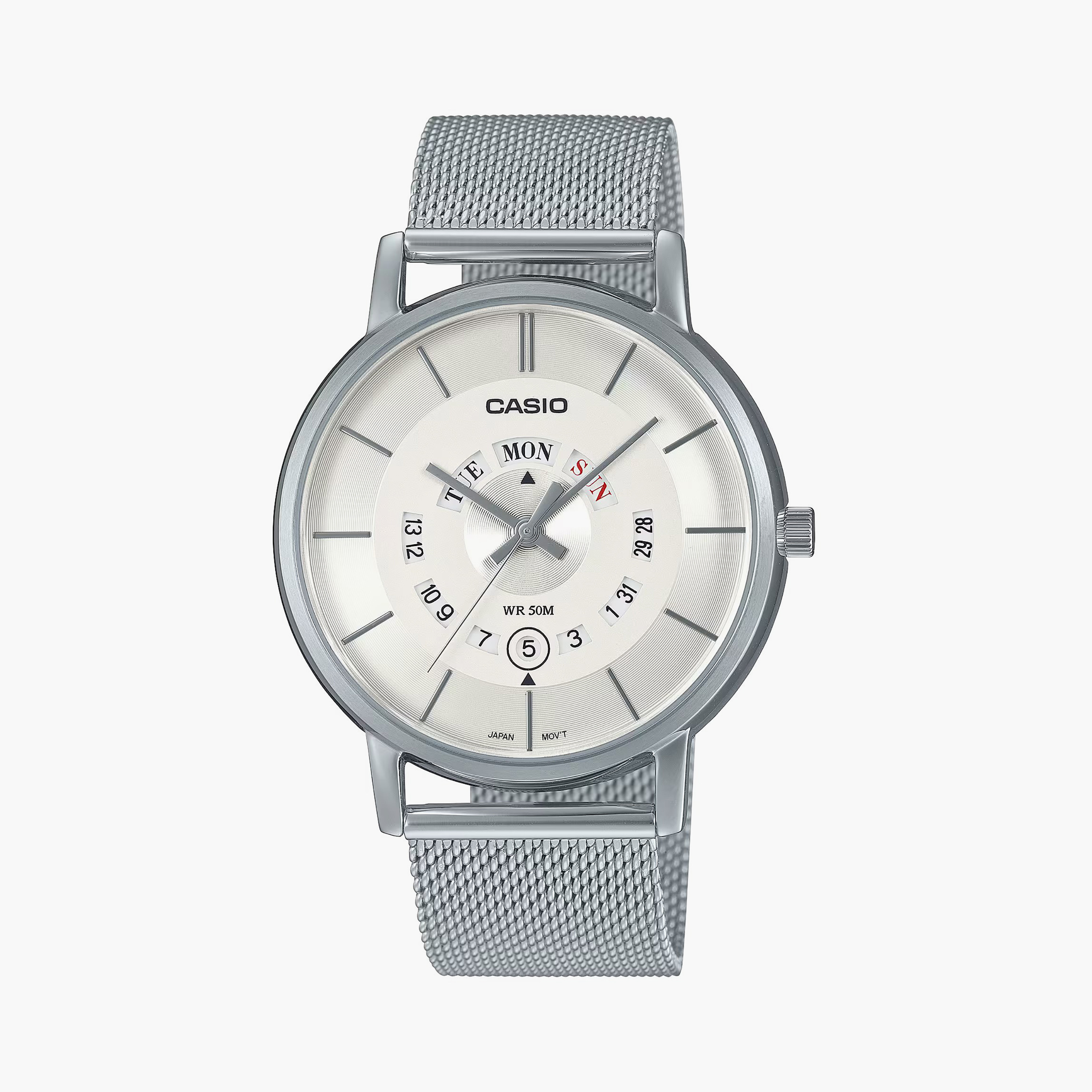  MTP-B135M-7AVDF | ساعة أنالوج فضية بسوار ستانلس ستيل من كاسيو للرجال-men-watchesandjewellery-watches-image-1