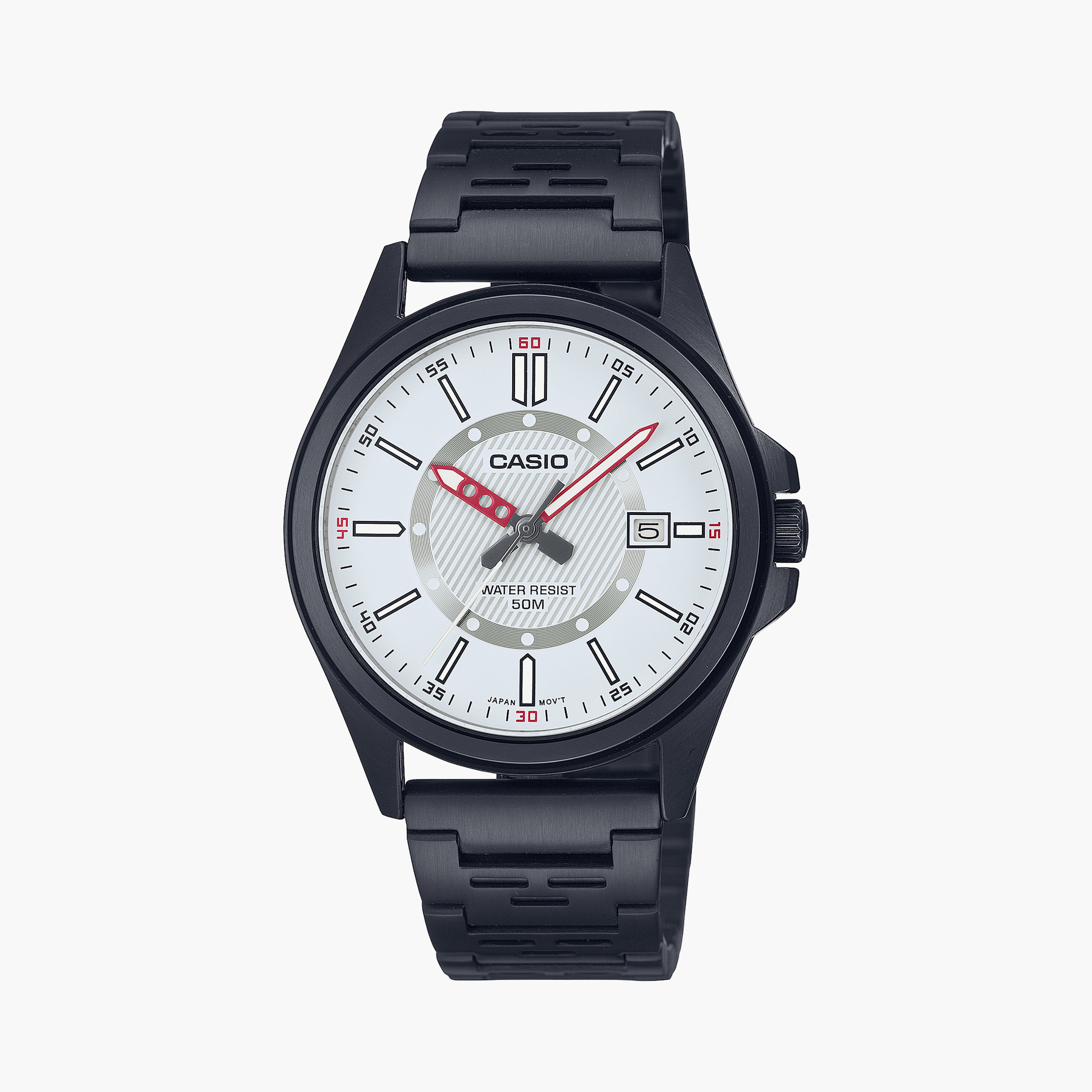 Casio Men's Black Analog Stainless Steel Strap Watch | MTP-E700B-7EVDF | 40 MM-men-watchesandjewellery-watches-image-1