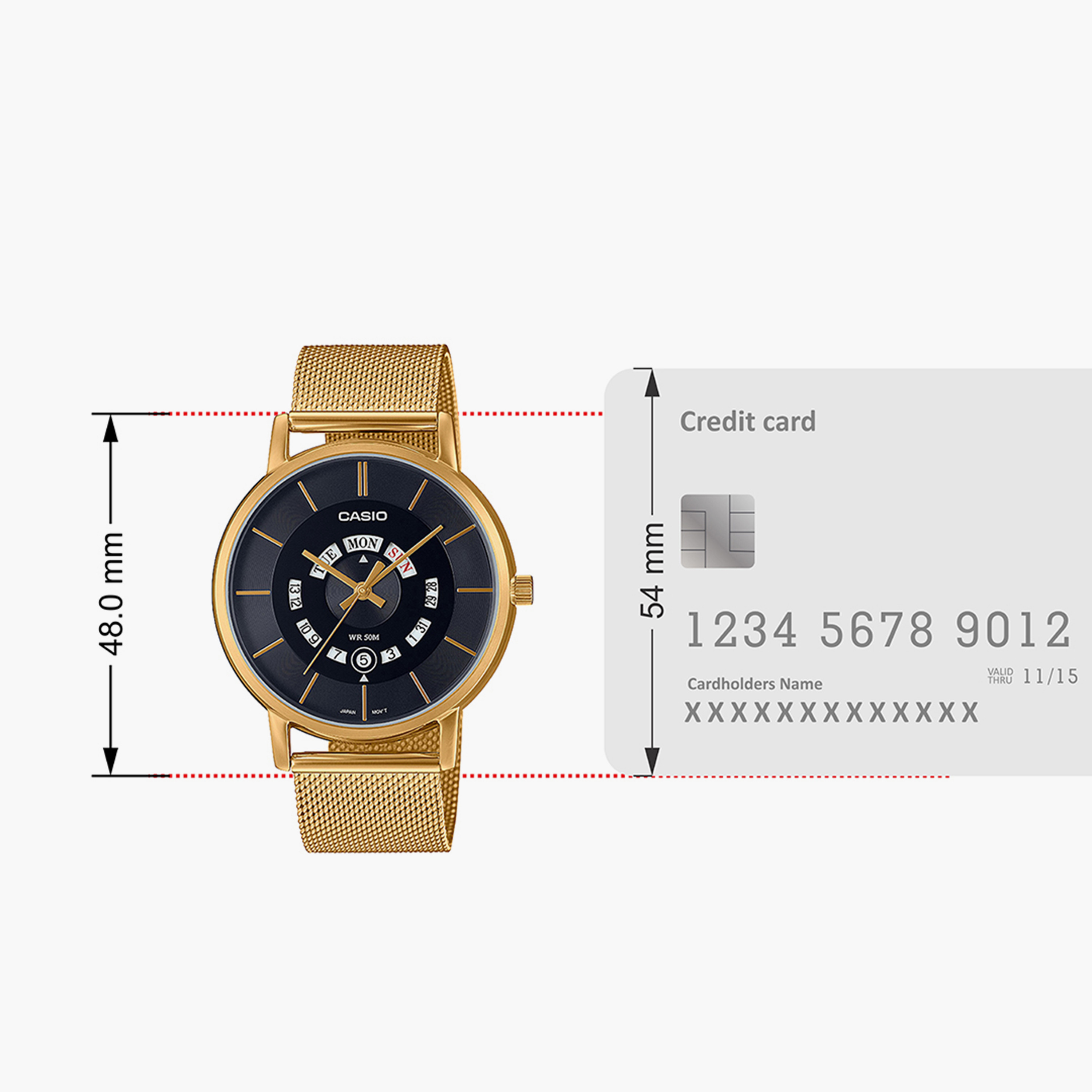  MTP-B135MG-1AVDF | ساعة أنالوج ذهبية بسوار ستانلس ستيل من كاسيو للرجال-men-watchesandjewellery-watches-image-4