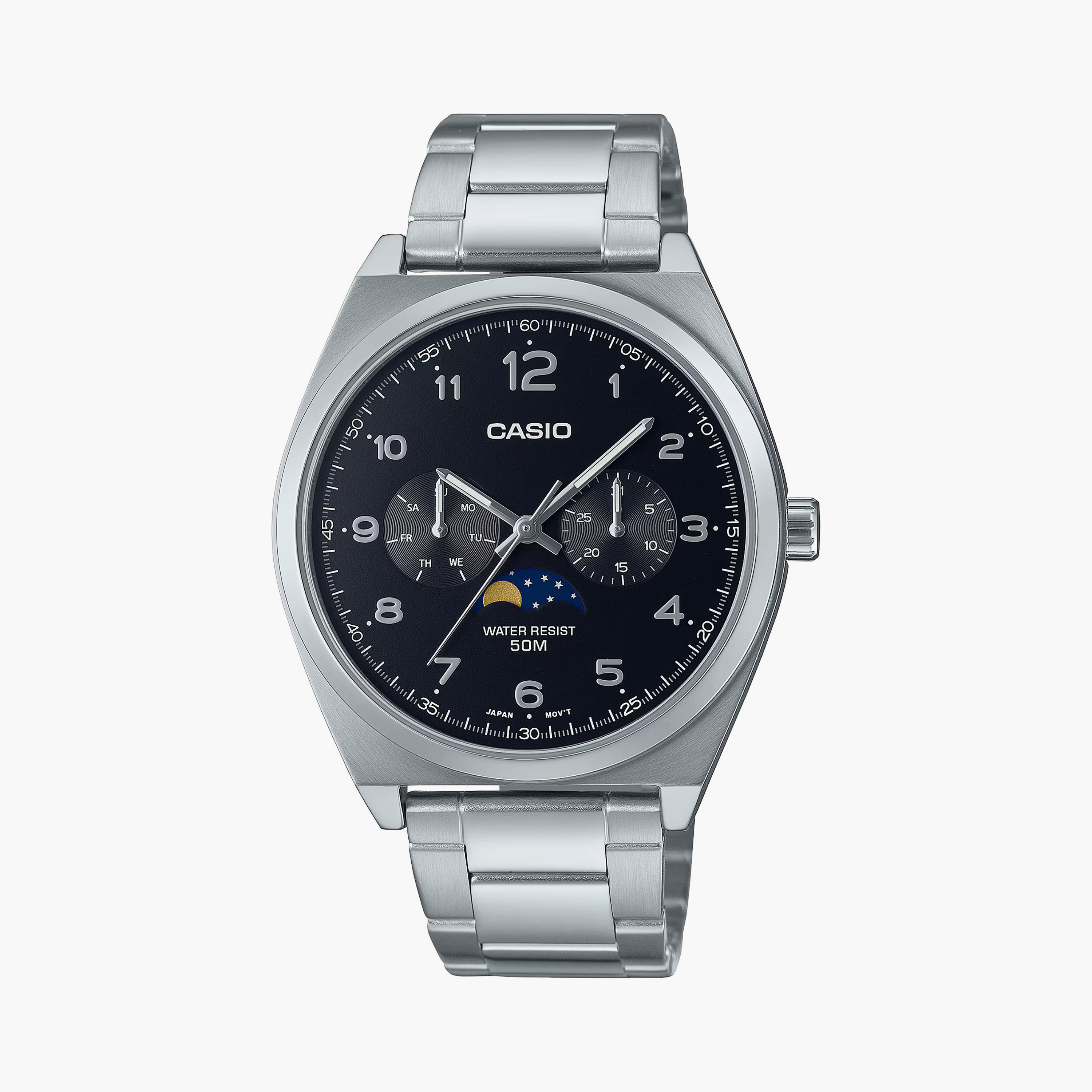  MTP-M300D-1AVDF | ساعة أنالوج فضية بسوار ستانلس ستيل من كاسيو للرجال-men-watchesandjewellery-watches-image-1