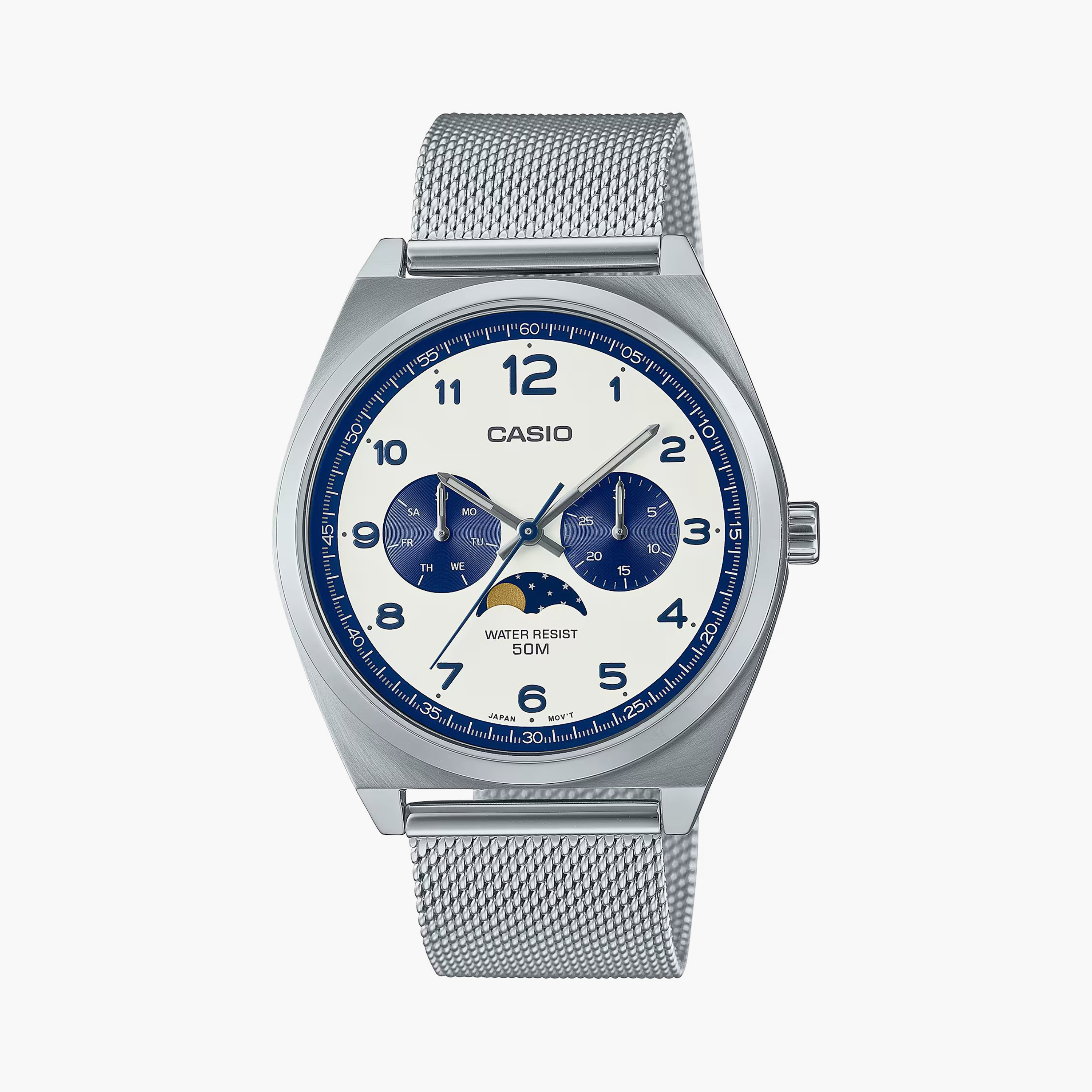 Casio Men's Silver Analog Stainless Steel Strap Watch | MTP-M300M-7AVDF-men-watchesandjewellery-watches-image-1