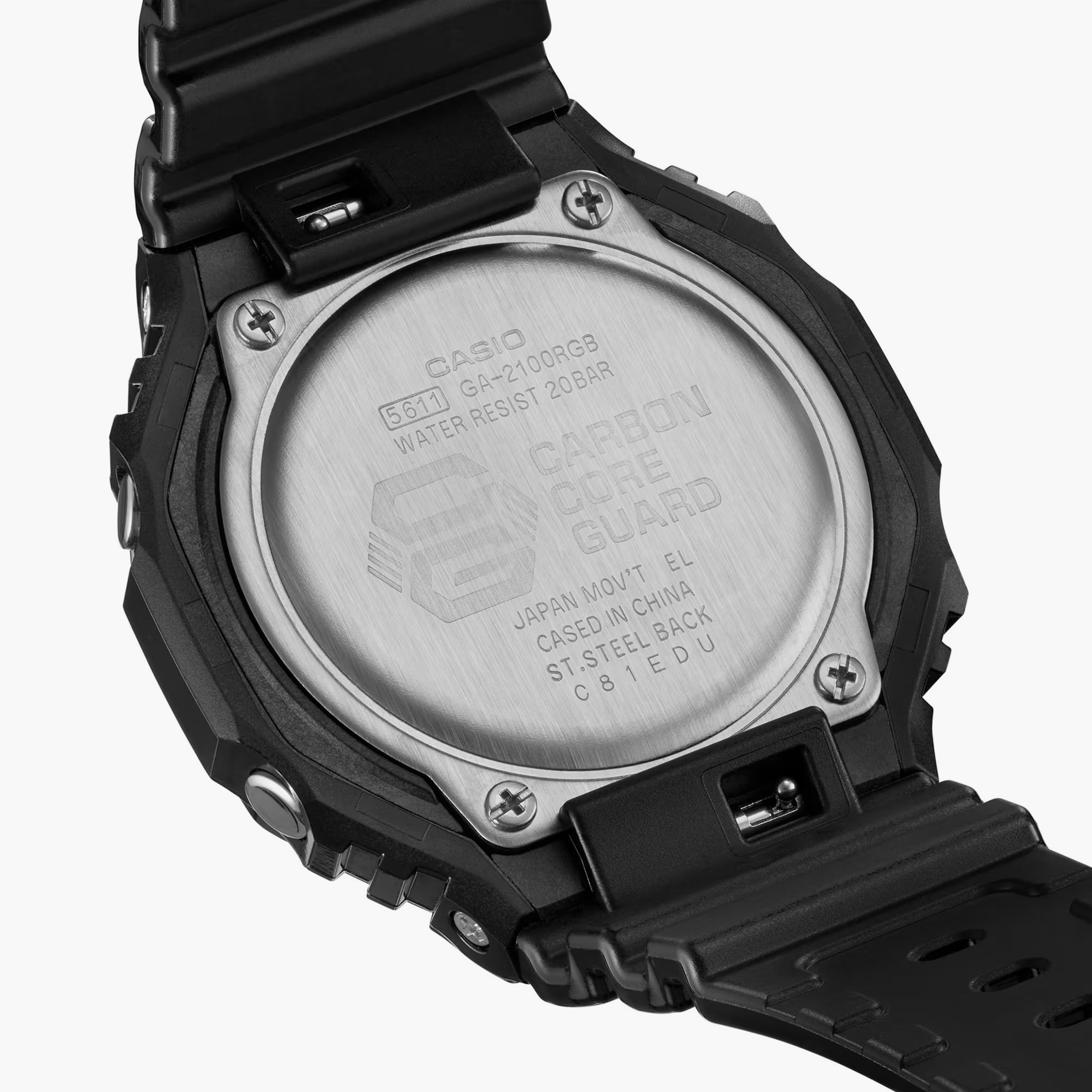 G-Shock Unisex Black Analog-Digital Silicone Strap Watch | GA-2100RGB-1ADR-men-watchesandjewellery-watches-image-2