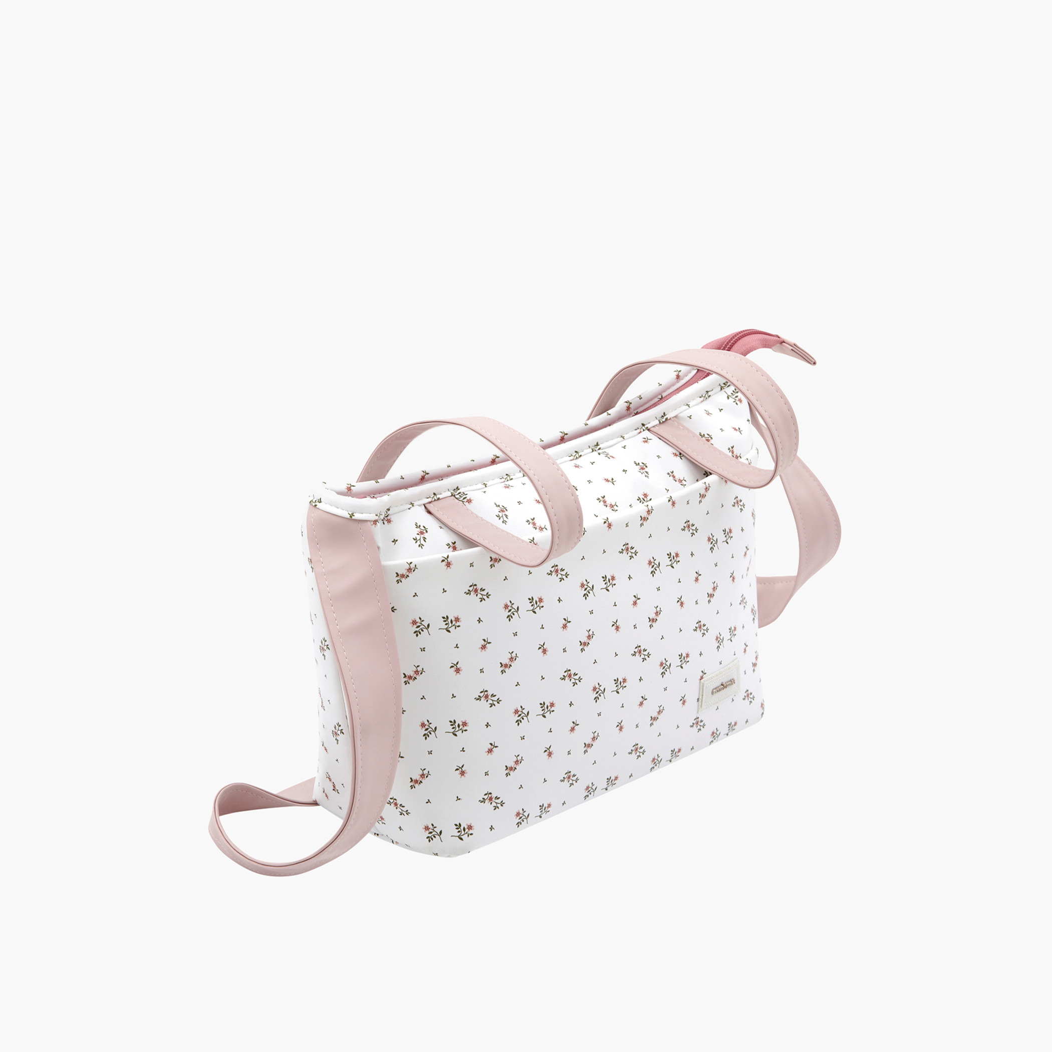 Cambrass Aura All-Over Floral Print Diaper Bag with Double Handle and Zip Closure-baby-diapering-diaperbags-image-3